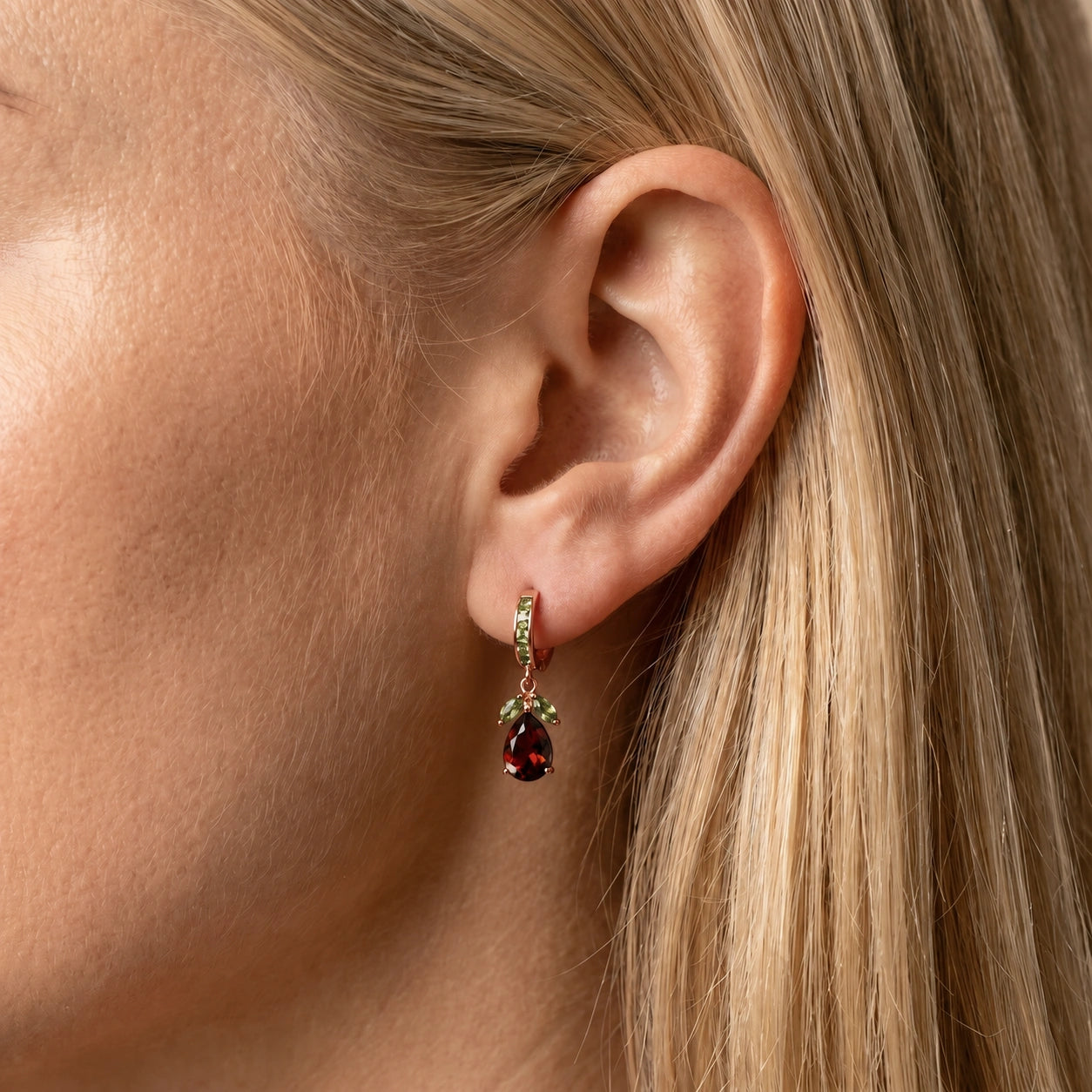 Rose Gold Garnet & Peridot — Mariacecilia