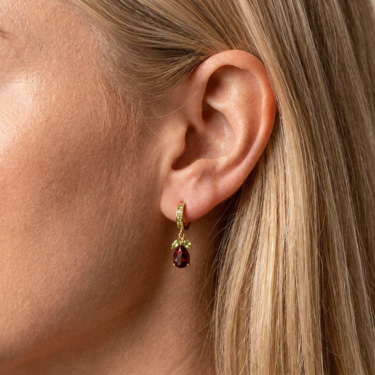 Yellow Gold Garnet & Peridot — Mariacecilia