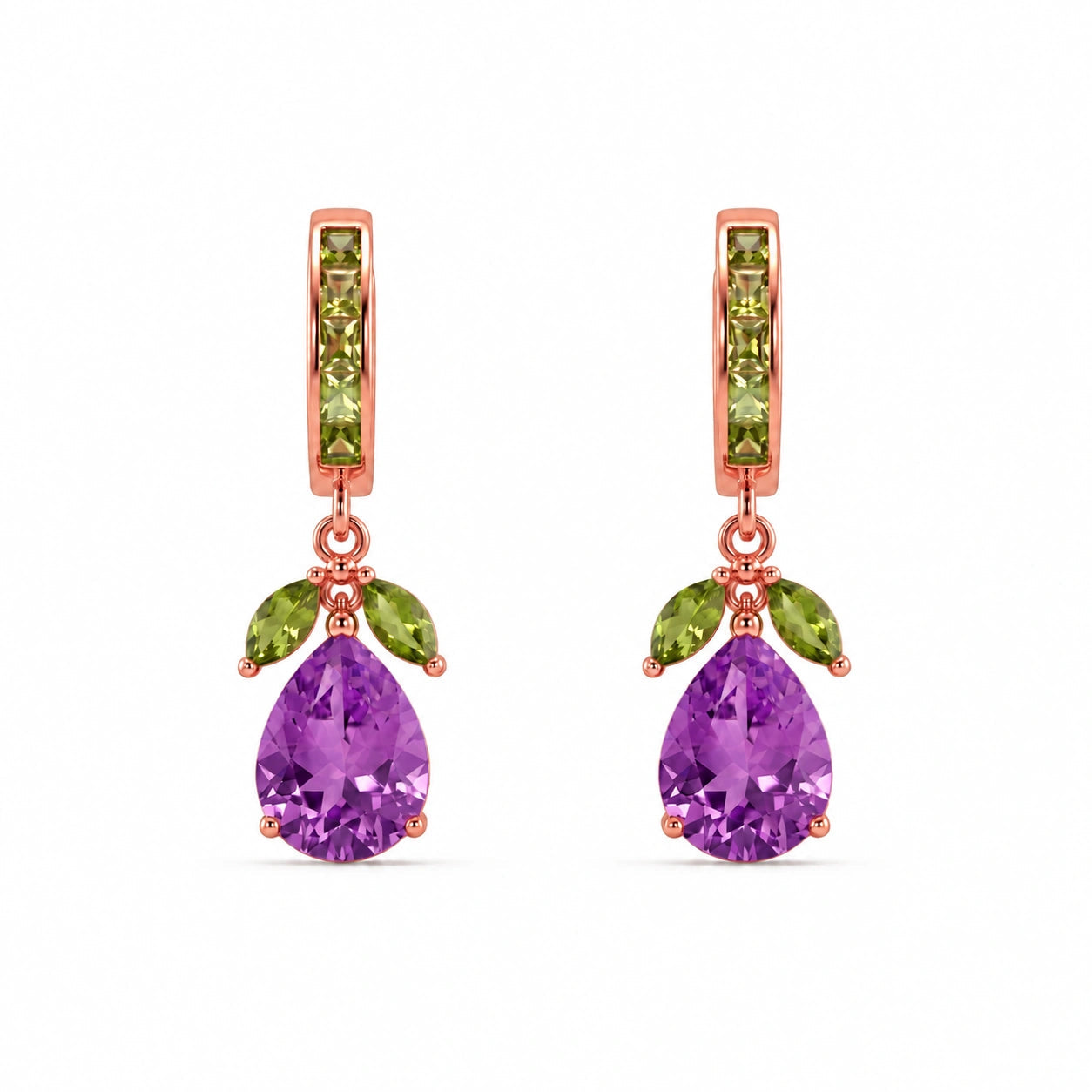 Rose Gold Peridot & Amethyst — Mariacecilia