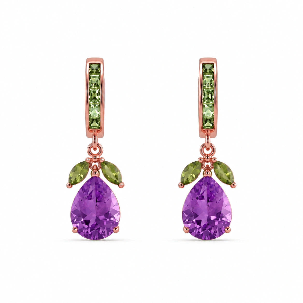 Rose Gold Peridot & Amethyst — Mariacecilia