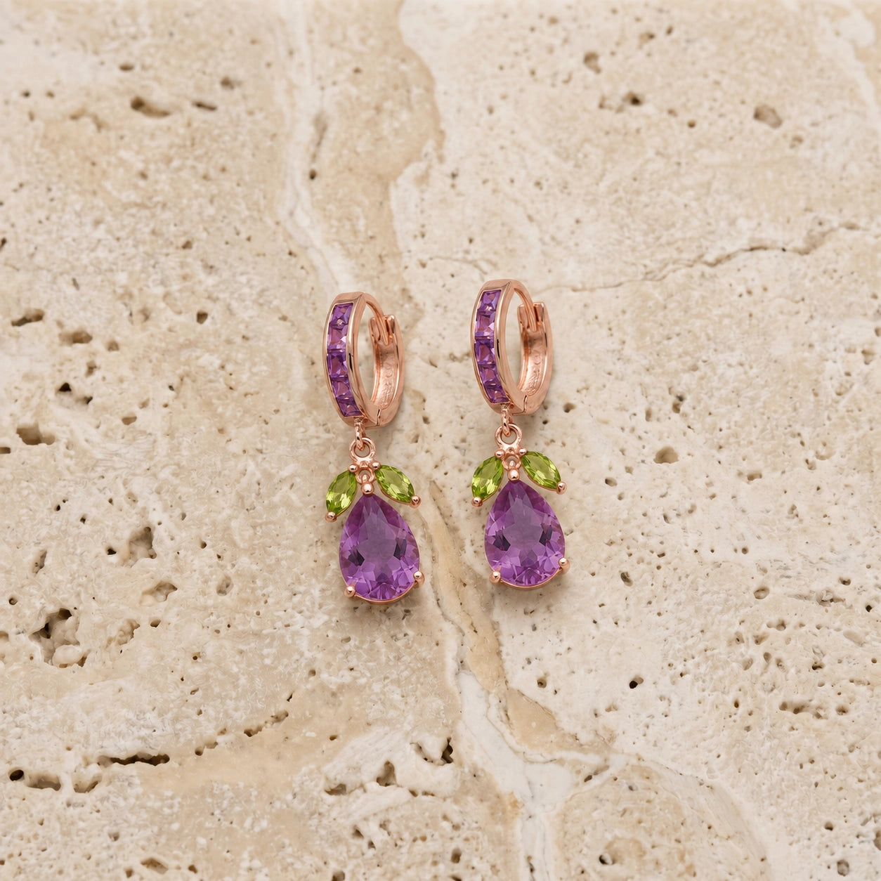 Rose Gold Peridot & Amethyst — Mariacecilia