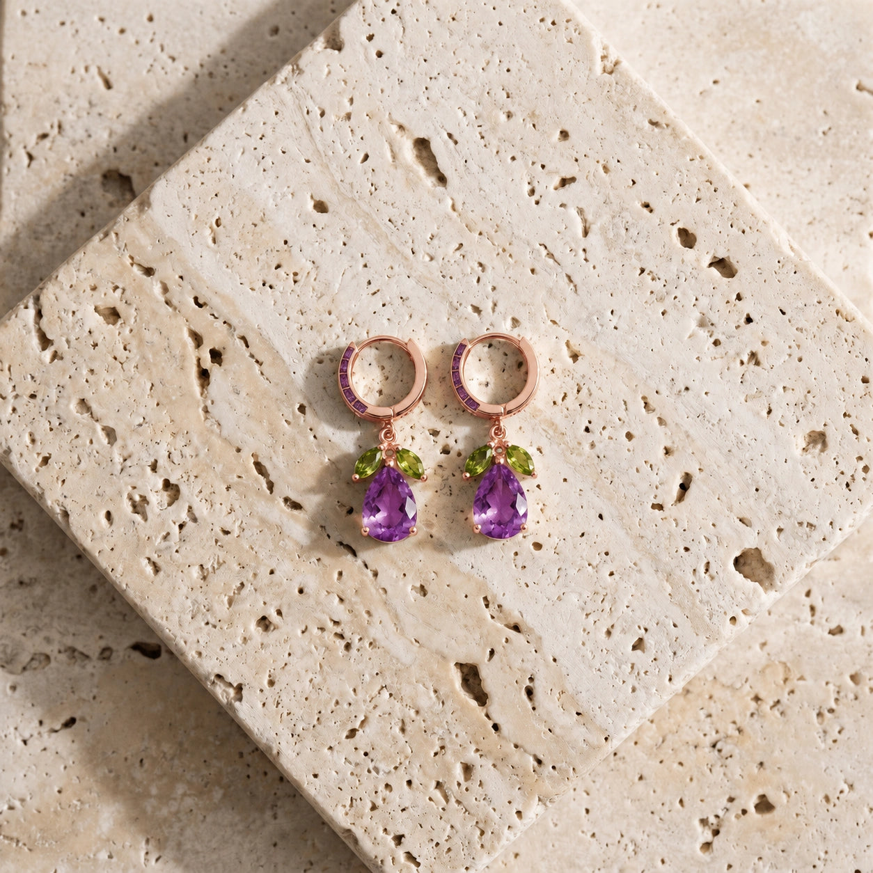 Rose Gold Peridot & Amethyst — Mariacecilia