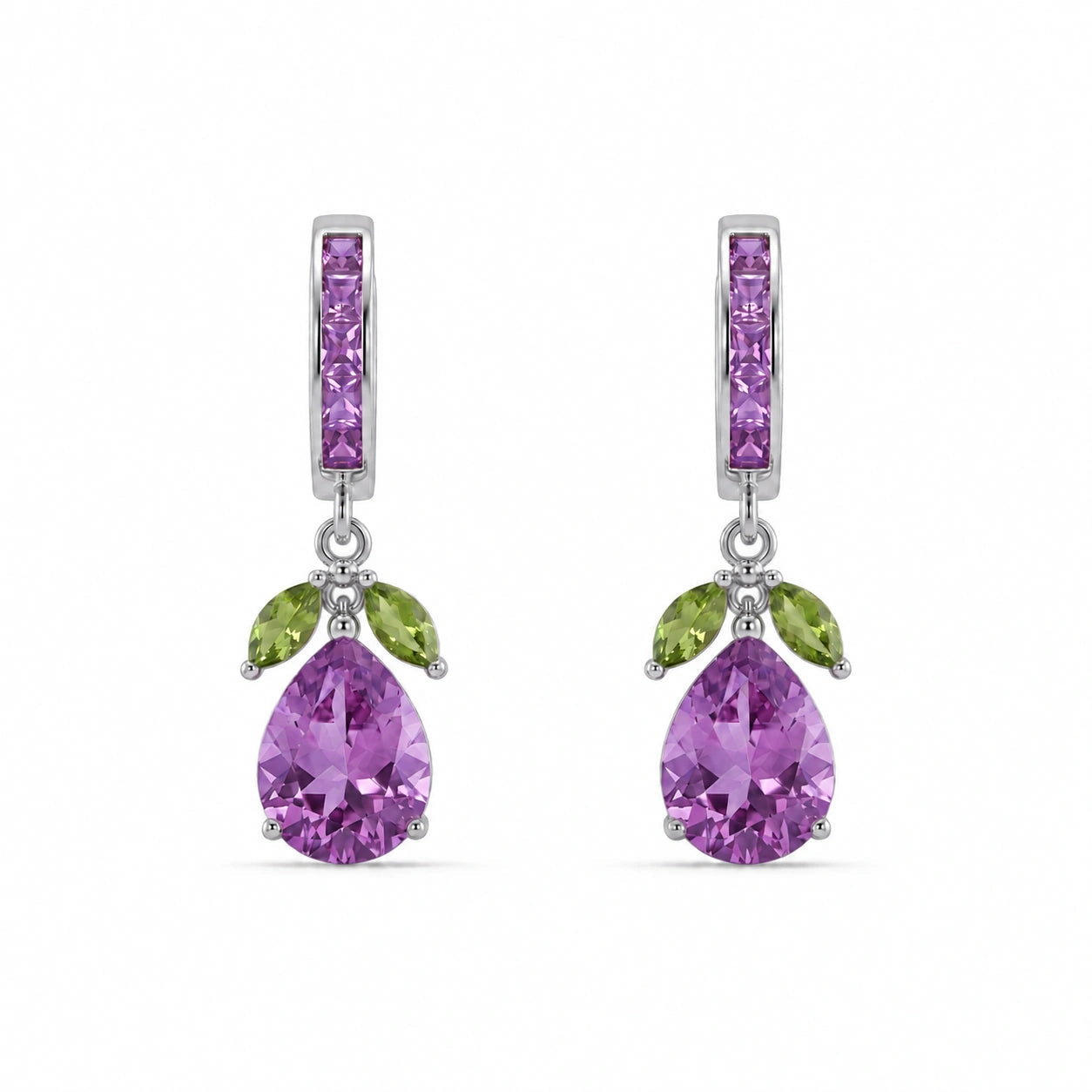 White Gold Peridot & Amethyst — Mariacecilia