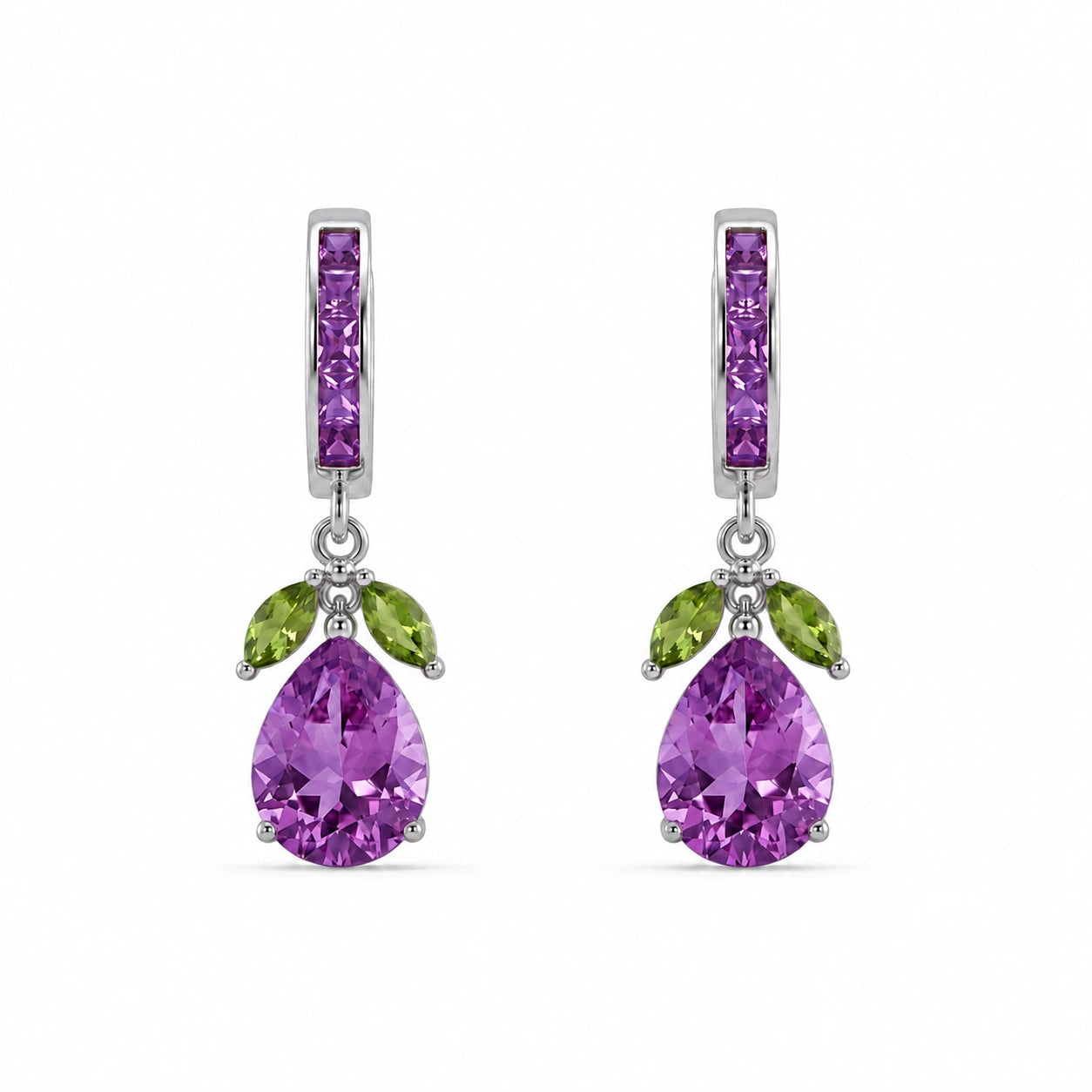 White Gold Peridot & Amethyst — Mariacecilia