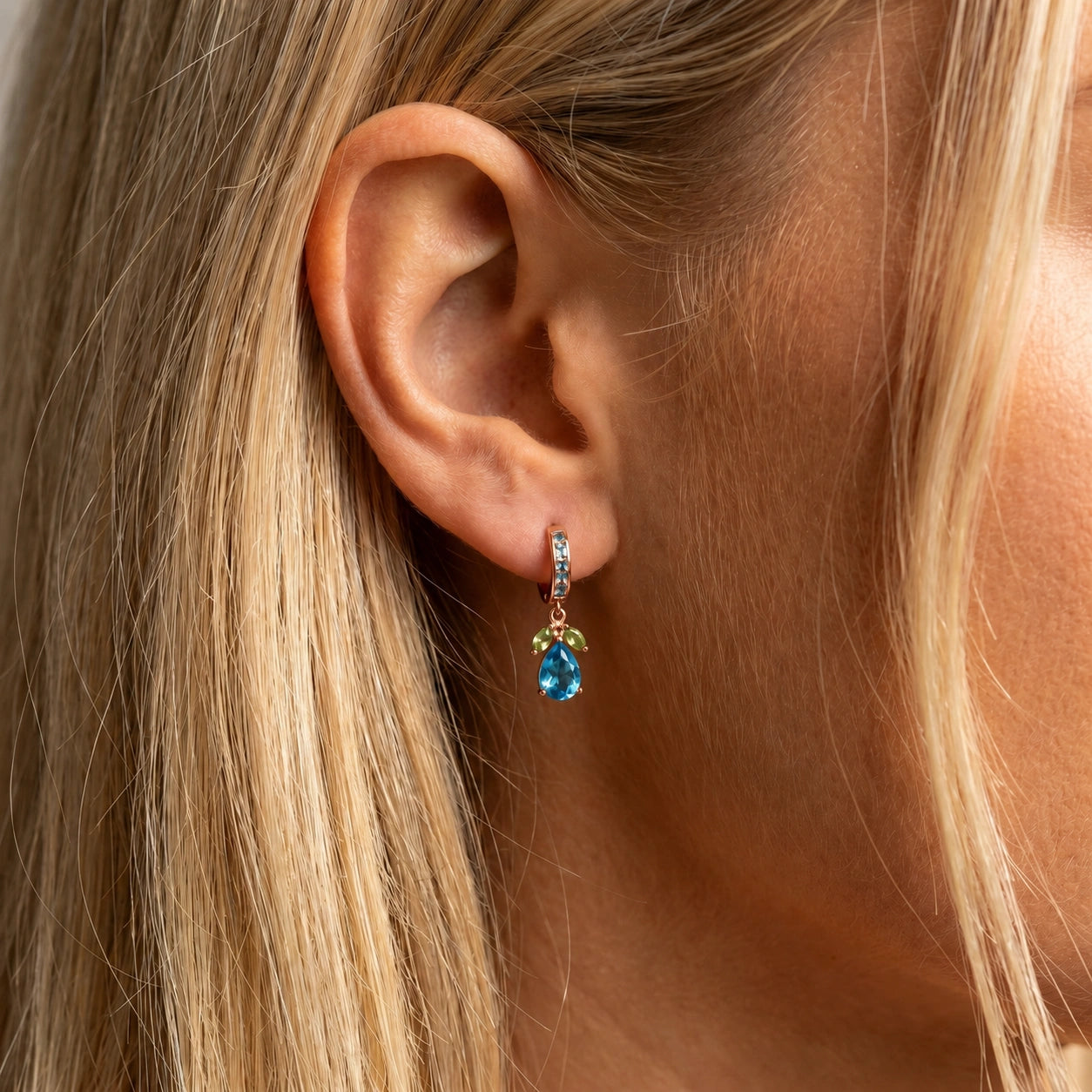 Rose Gold Peridot & Blue Topaz — Mariacecilia