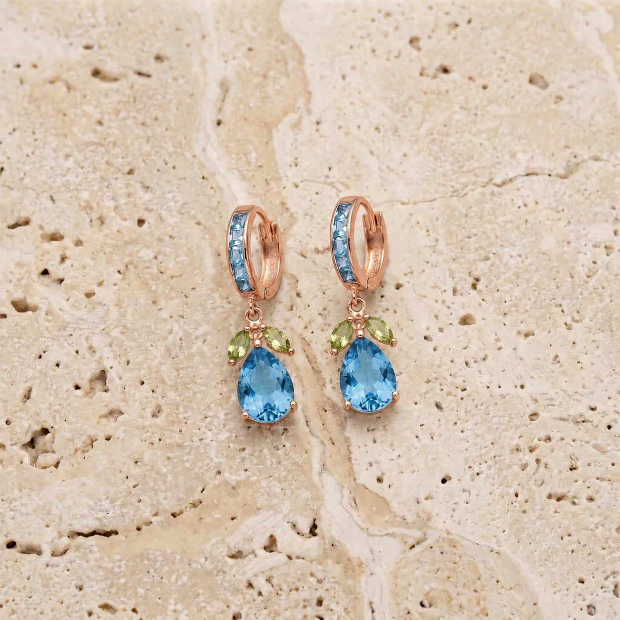 Rose Gold Peridot & Blue Topaz — Mariacecilia