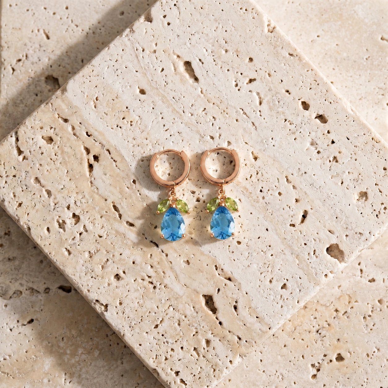 Rose Gold Peridot & Blue Topaz — Mariacecilia