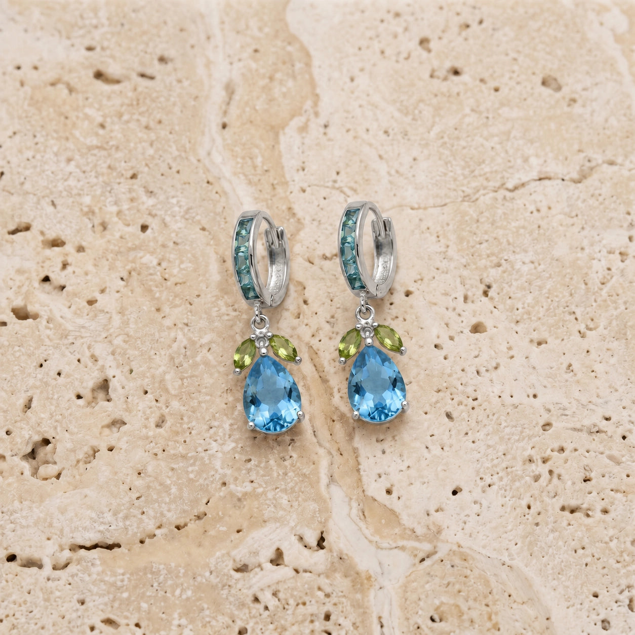 White Gold Peridot & Blue Topaz — Mariacecilia