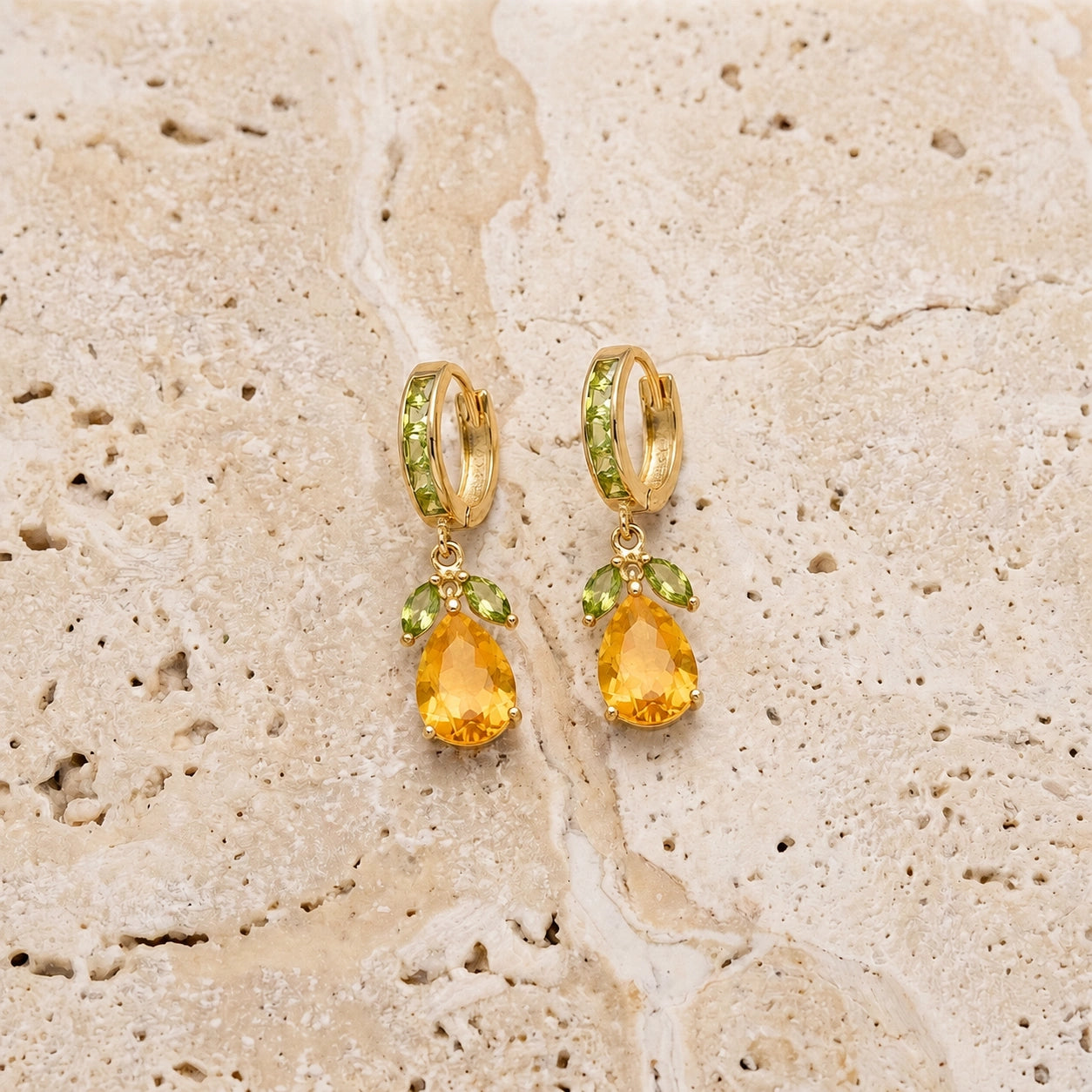 Yellow Gold Peridot & Citrine — Mariacecilia