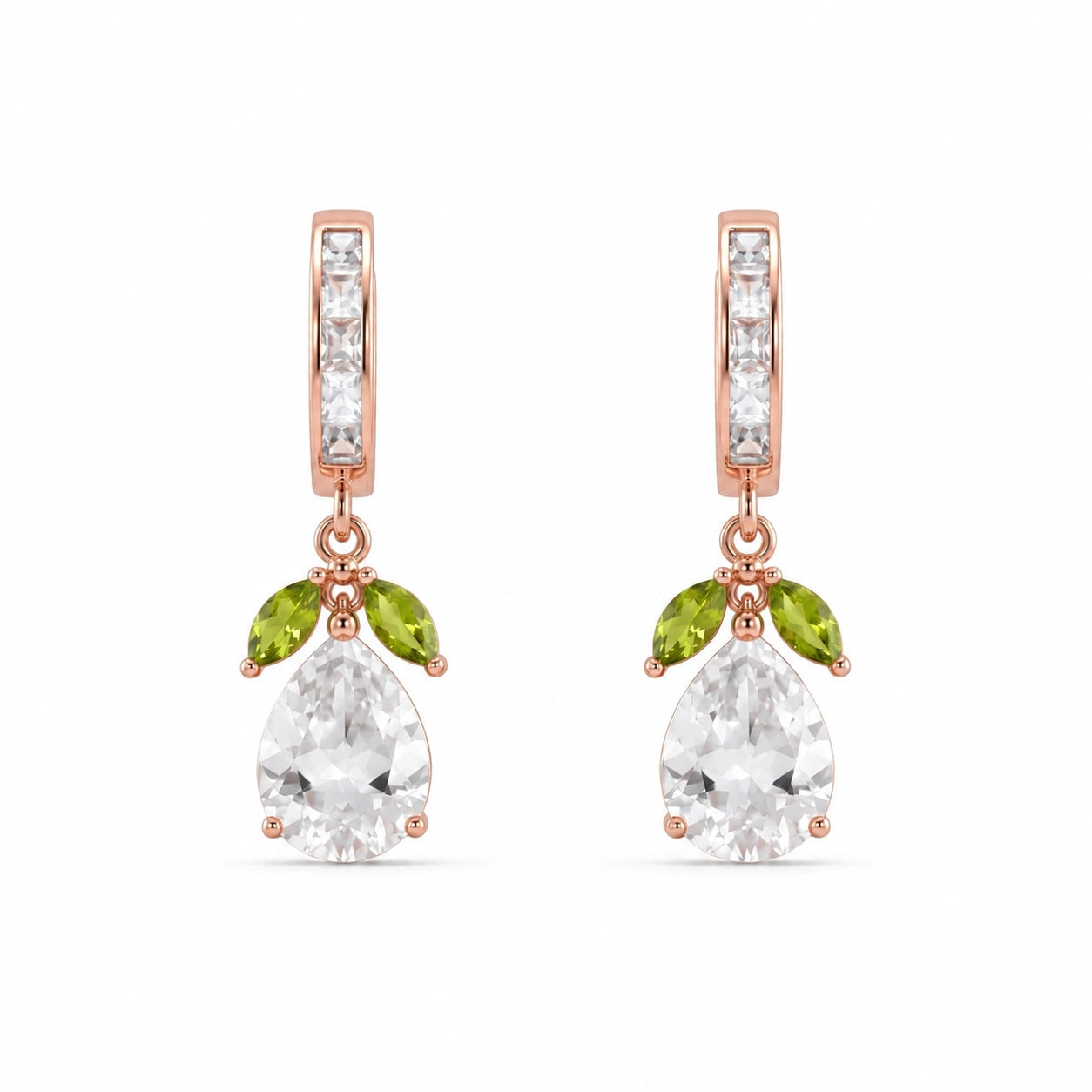 Rose Gold White Topaz & Peridot — Mariacecilia