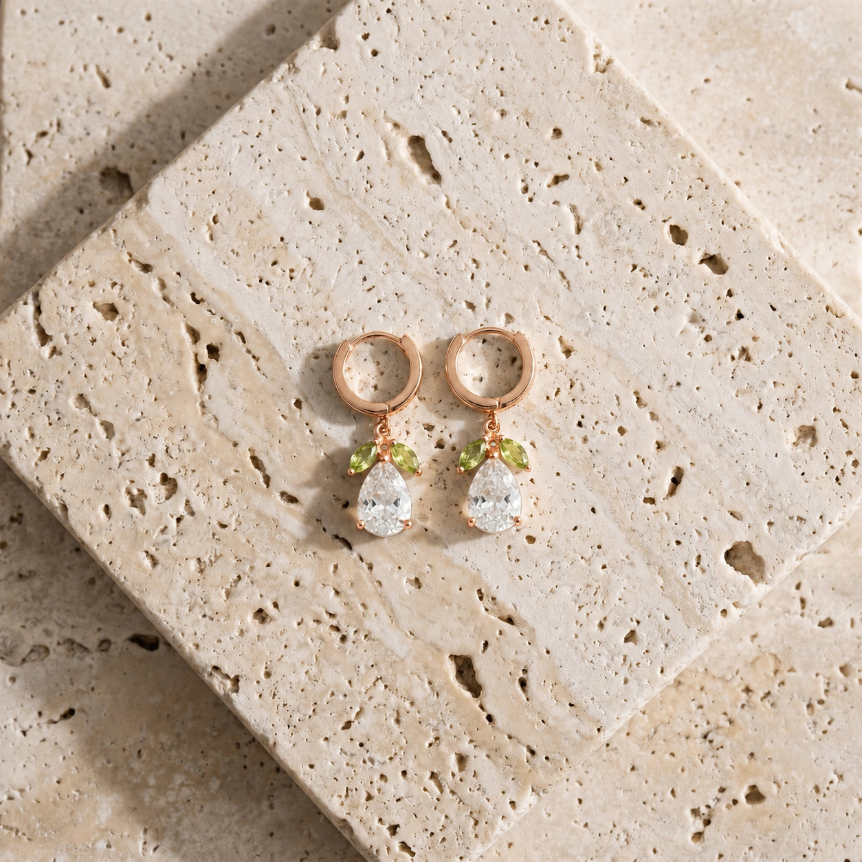 Rose Gold White Topaz & Peridot — Mariacecilia