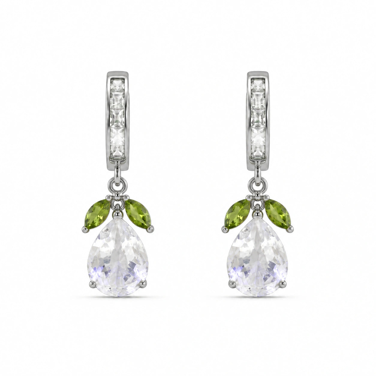White Gold White Topaz & Peridot — Mariacecilia