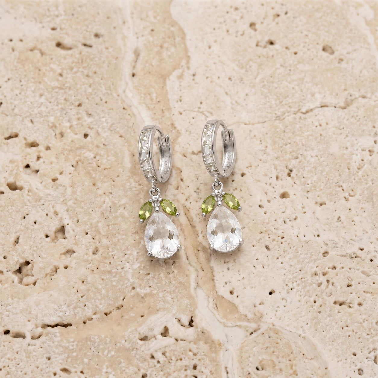 White Gold White Topaz & Peridot — Mariacecilia