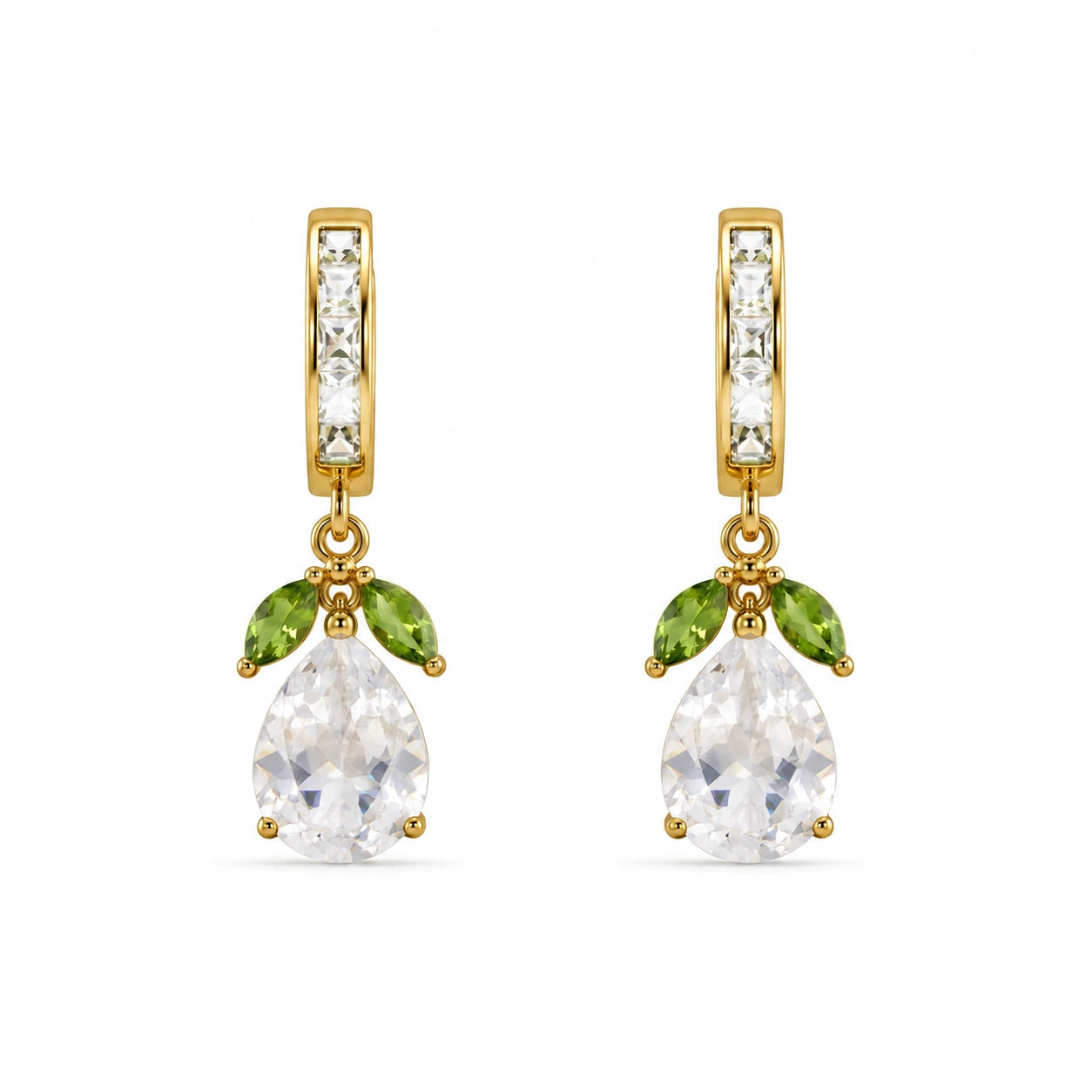 Yellow Gold White Topaz & Peridot — Mariacecilia