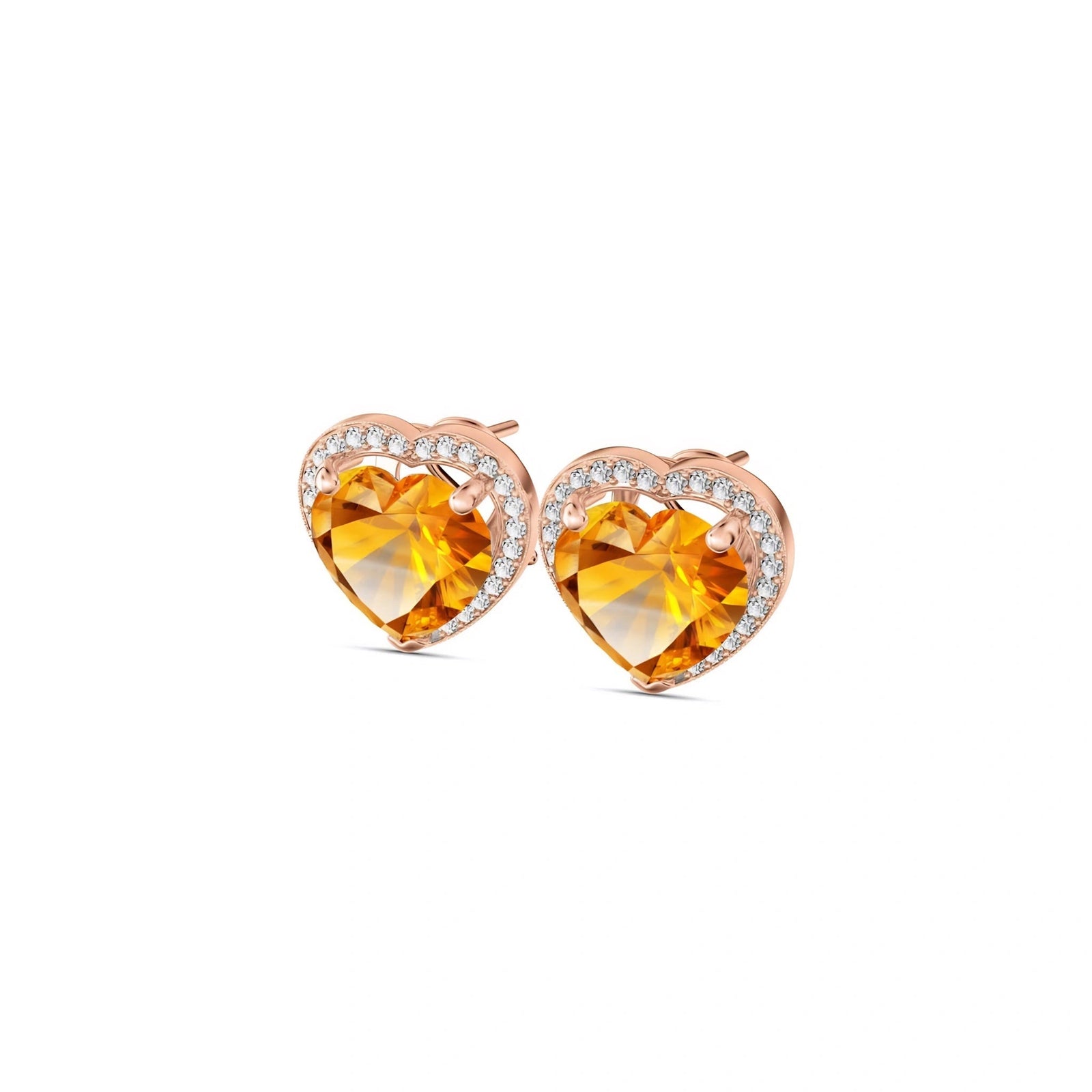 Rose Gold Earrings Citrine 10K — Clelia