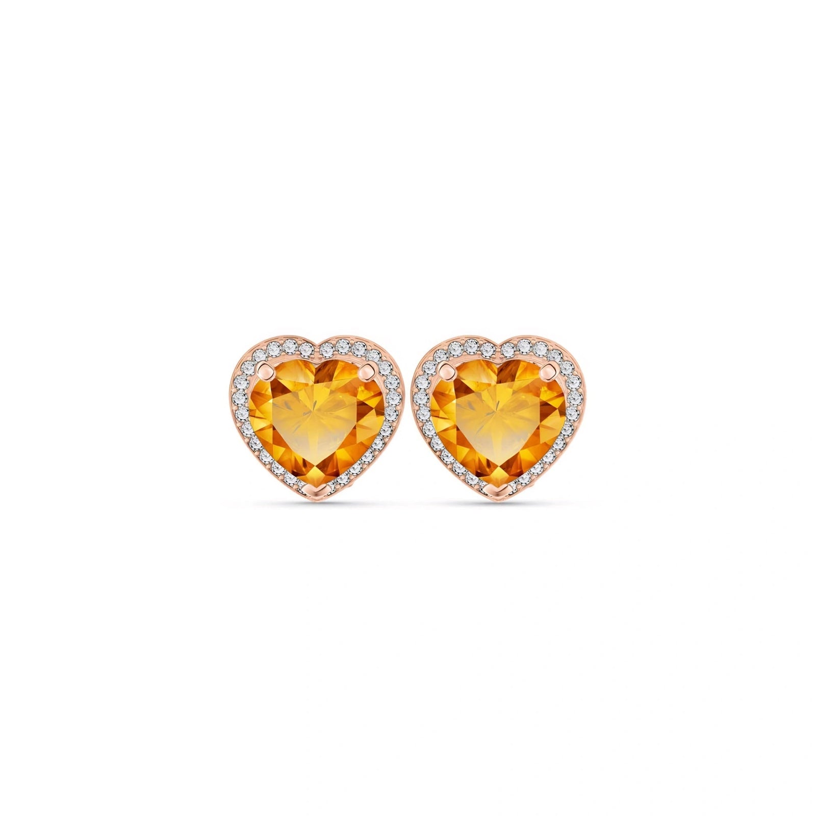 Rose Gold Earrings Citrine 10K — Clelia