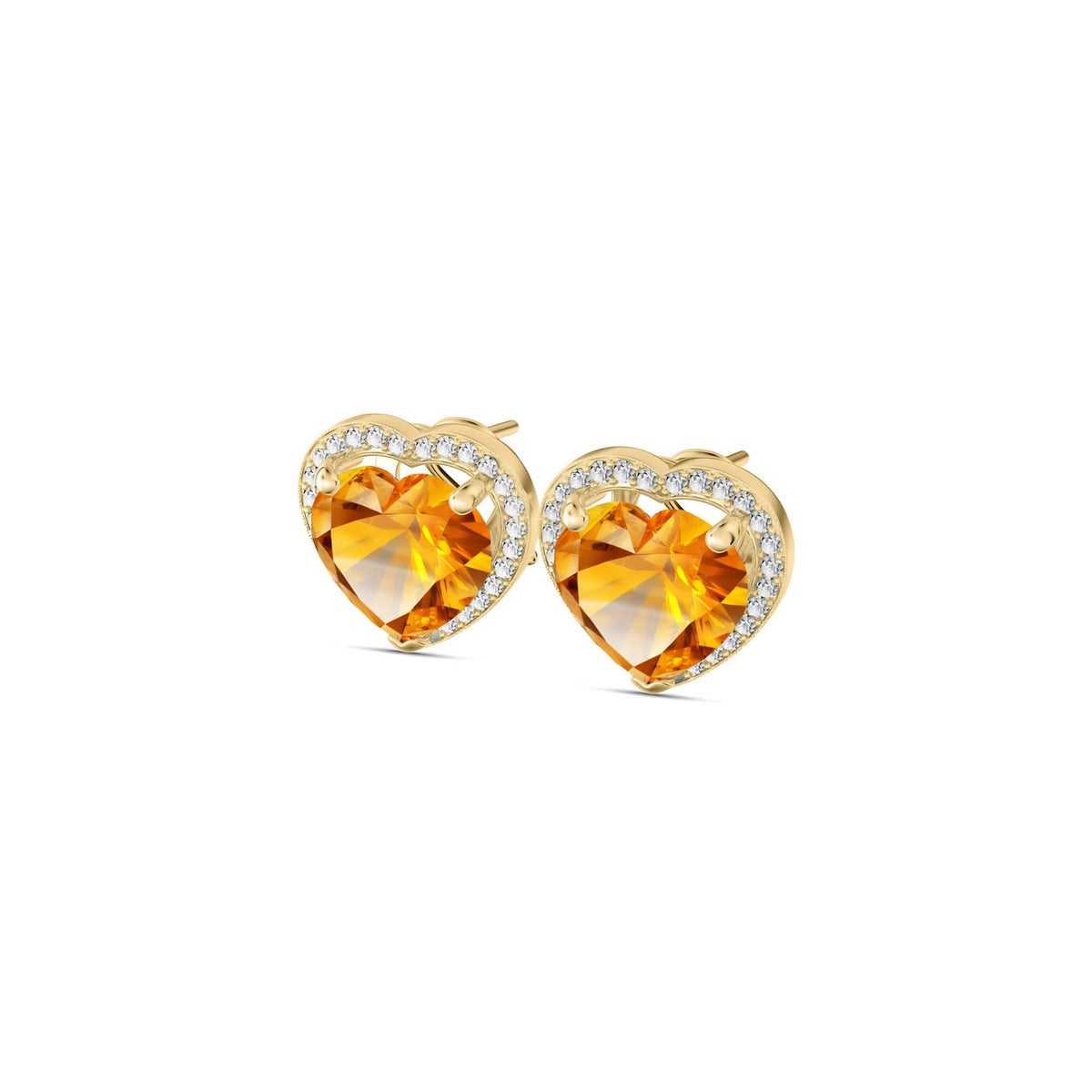 Yellow Gold Earrings Citrine 10K — Clelia