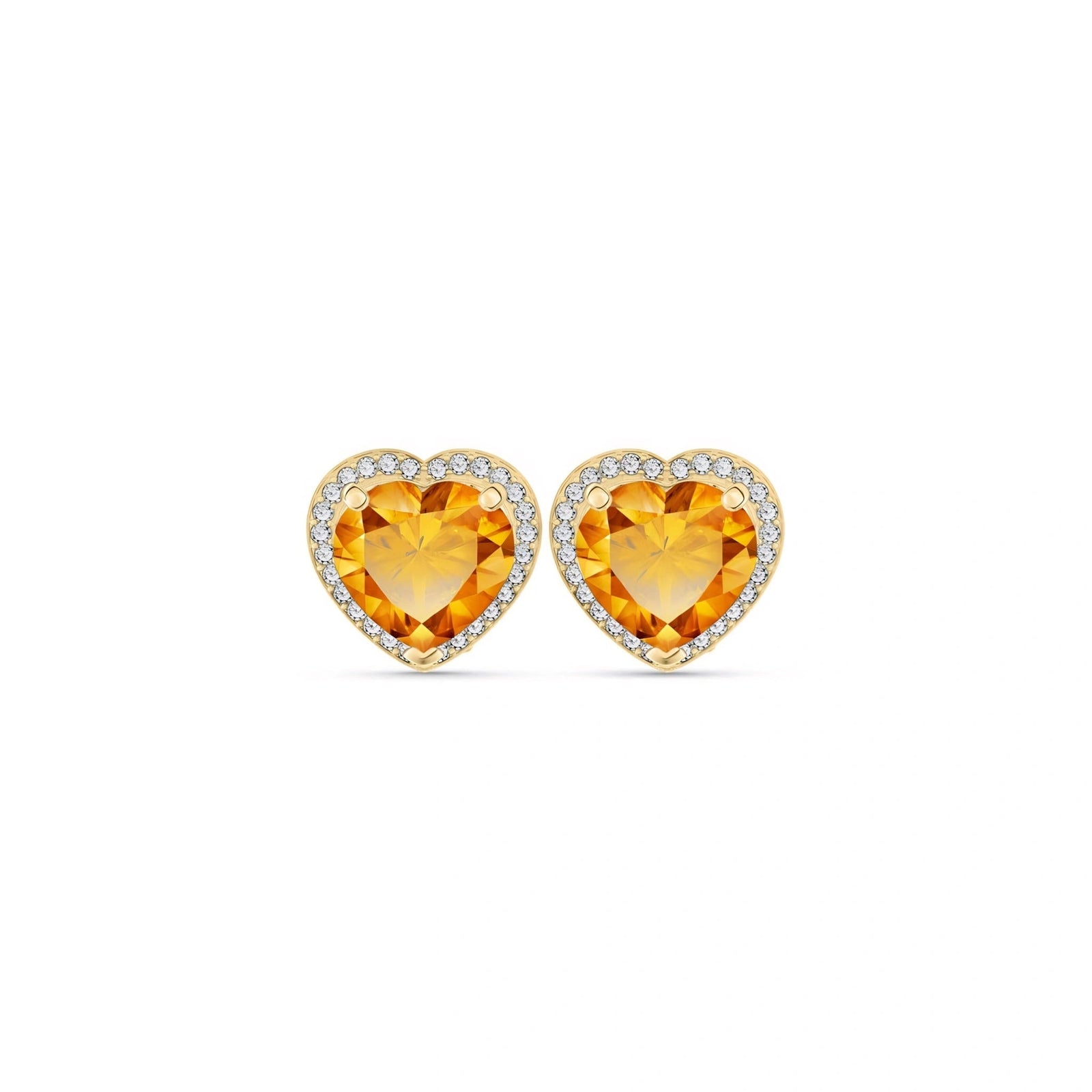 Yellow Gold Earrings Citrine 10K — Clelia