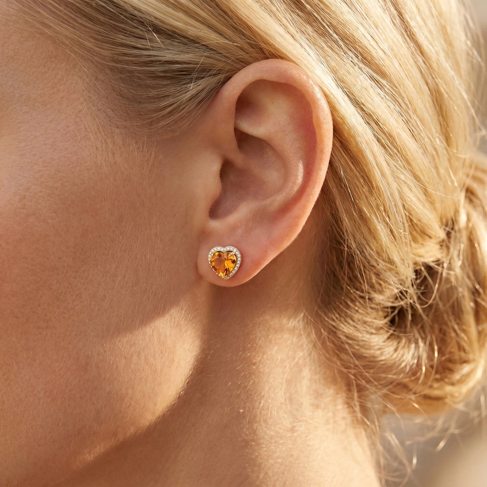 Yellow Gold Earrings Citrine 10K — Clelia