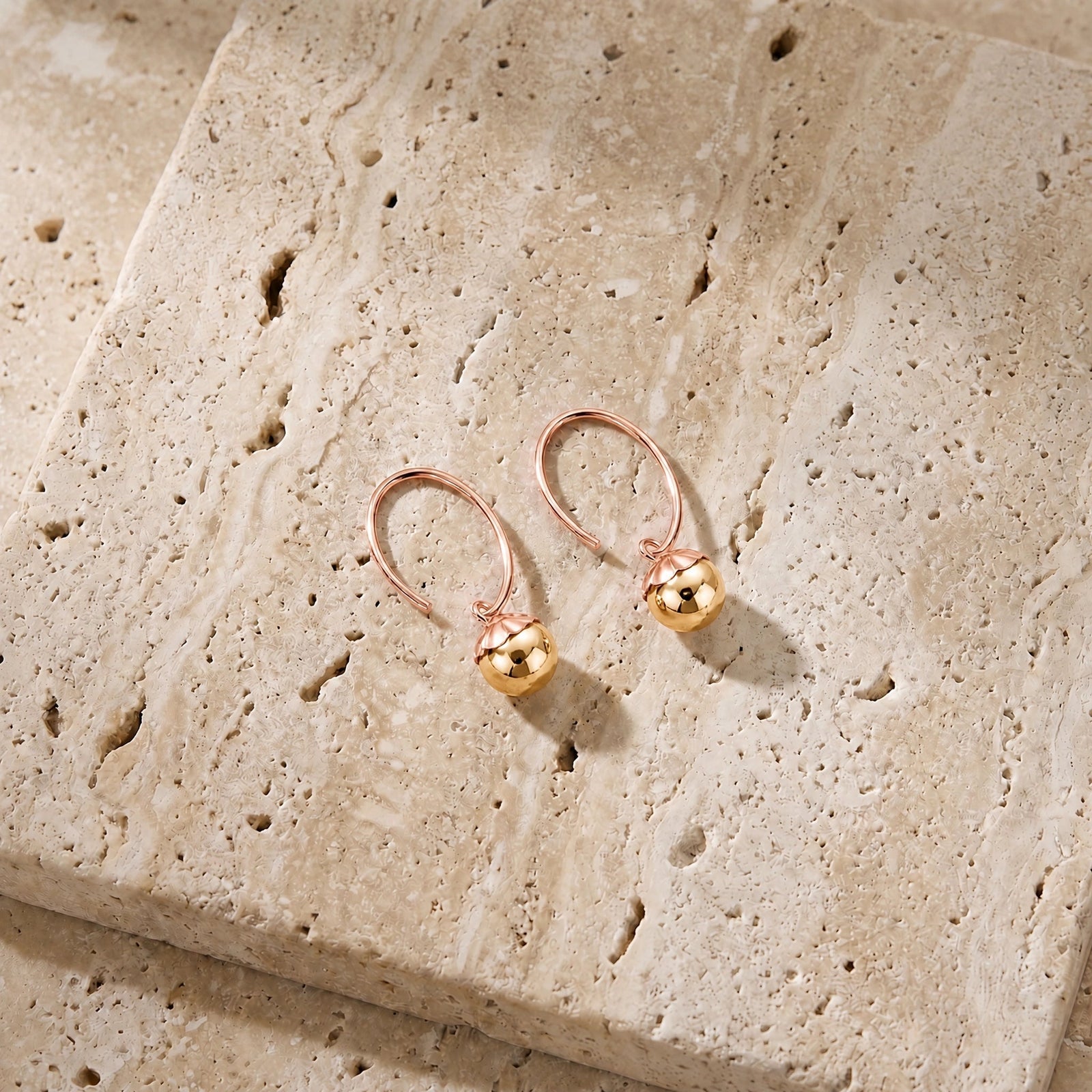 Rose Gold Bloom Earrings Pearl 10K — Alessia