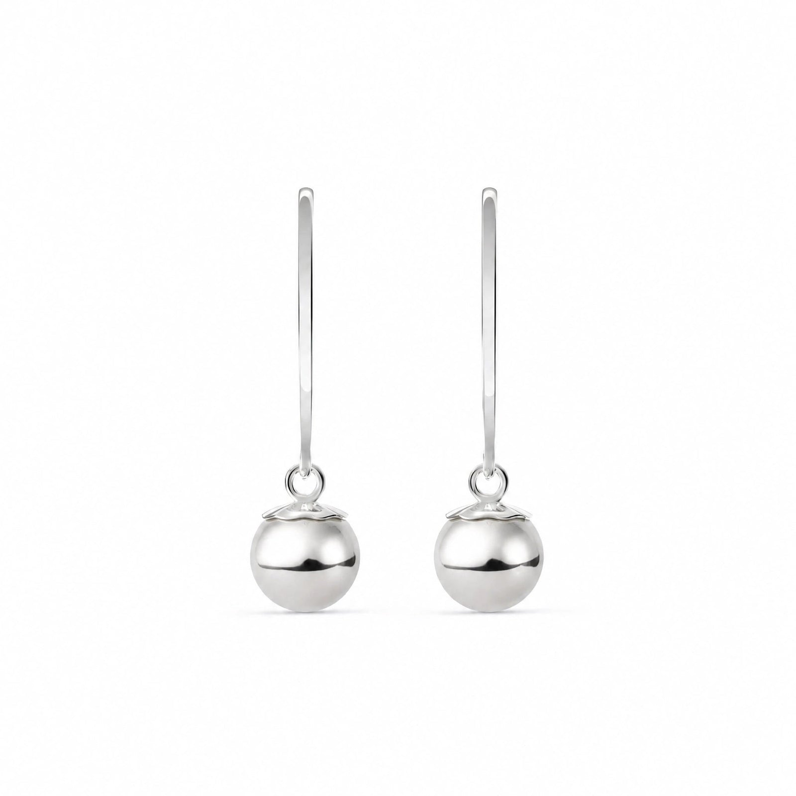 White Gold Bloom Earrings Pearl 10K — Alessia