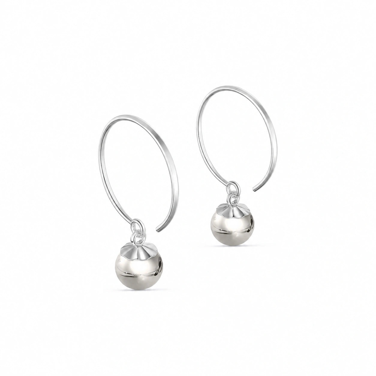 White Gold Bloom Earrings Pearl 10K — Alessia