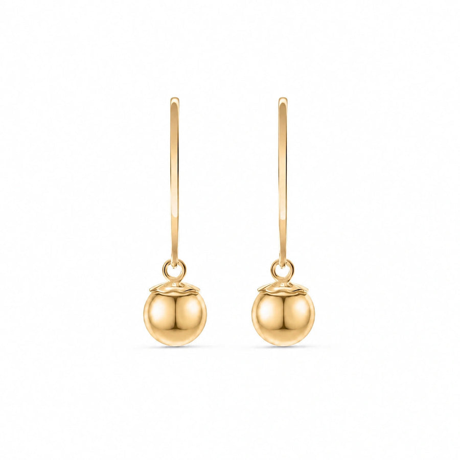 Yellow Gold Bloom Earrings Pearl 10K — Alessia
