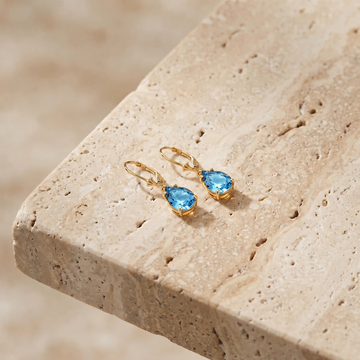 Yellow Gold Blue Topaz — Mariacinzia