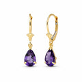Yellow Gold Bloom Earrings Amethyst 10K — Eugenia