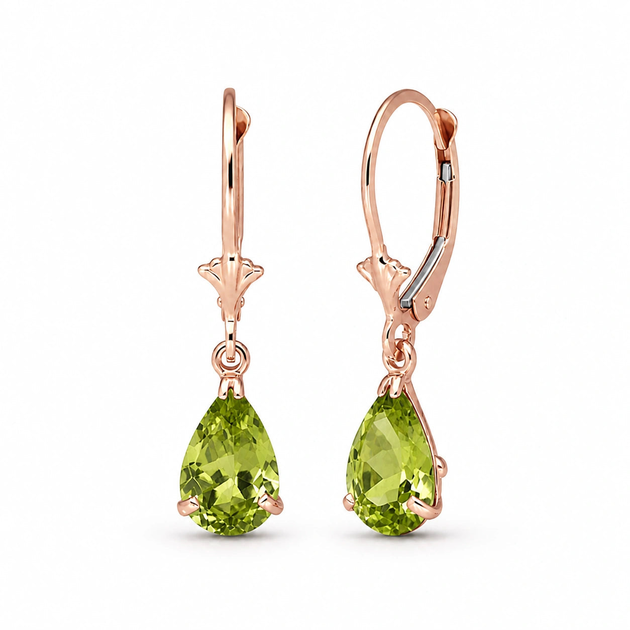 Rose Gold Bloom Earrings Peridot 10K — Eugenia
