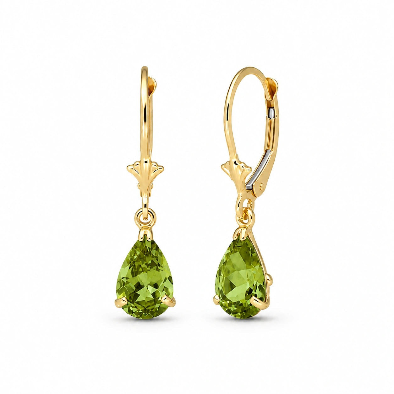 Yellow Gold Bloom Earrings Peridot 10K — Eugenia