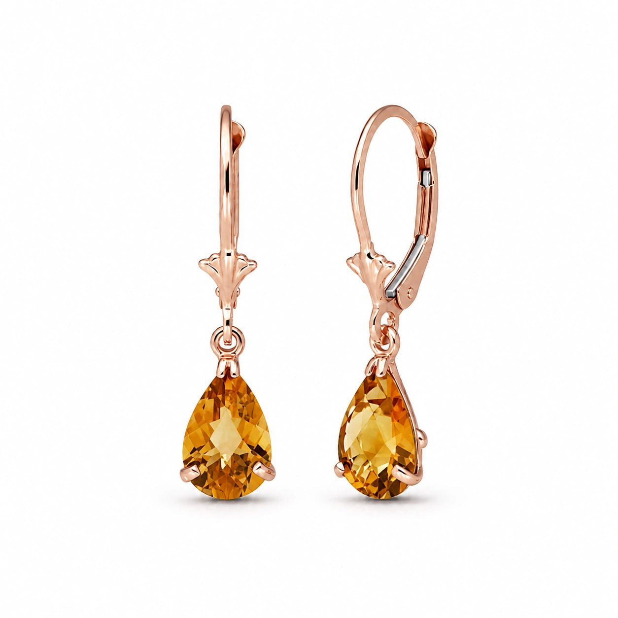 Rose Gold Bloom Earrings Citrine 10K — Eugenia