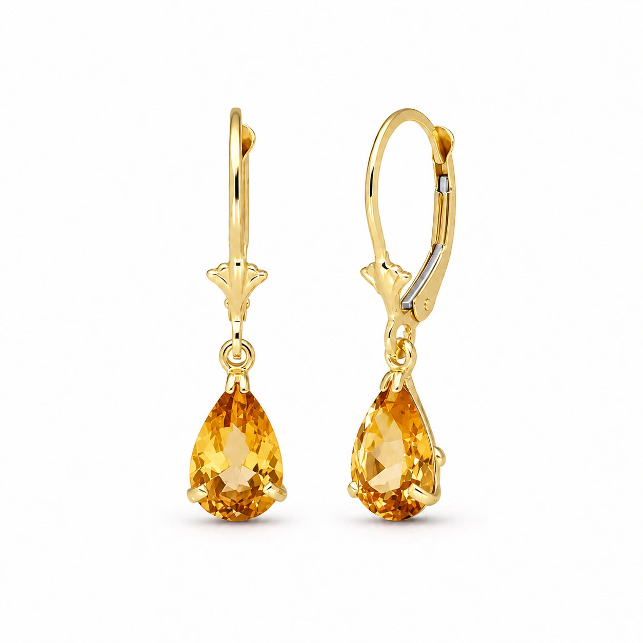 Yellow Gold Bloom Earrings Citrine 10K — Eugenia