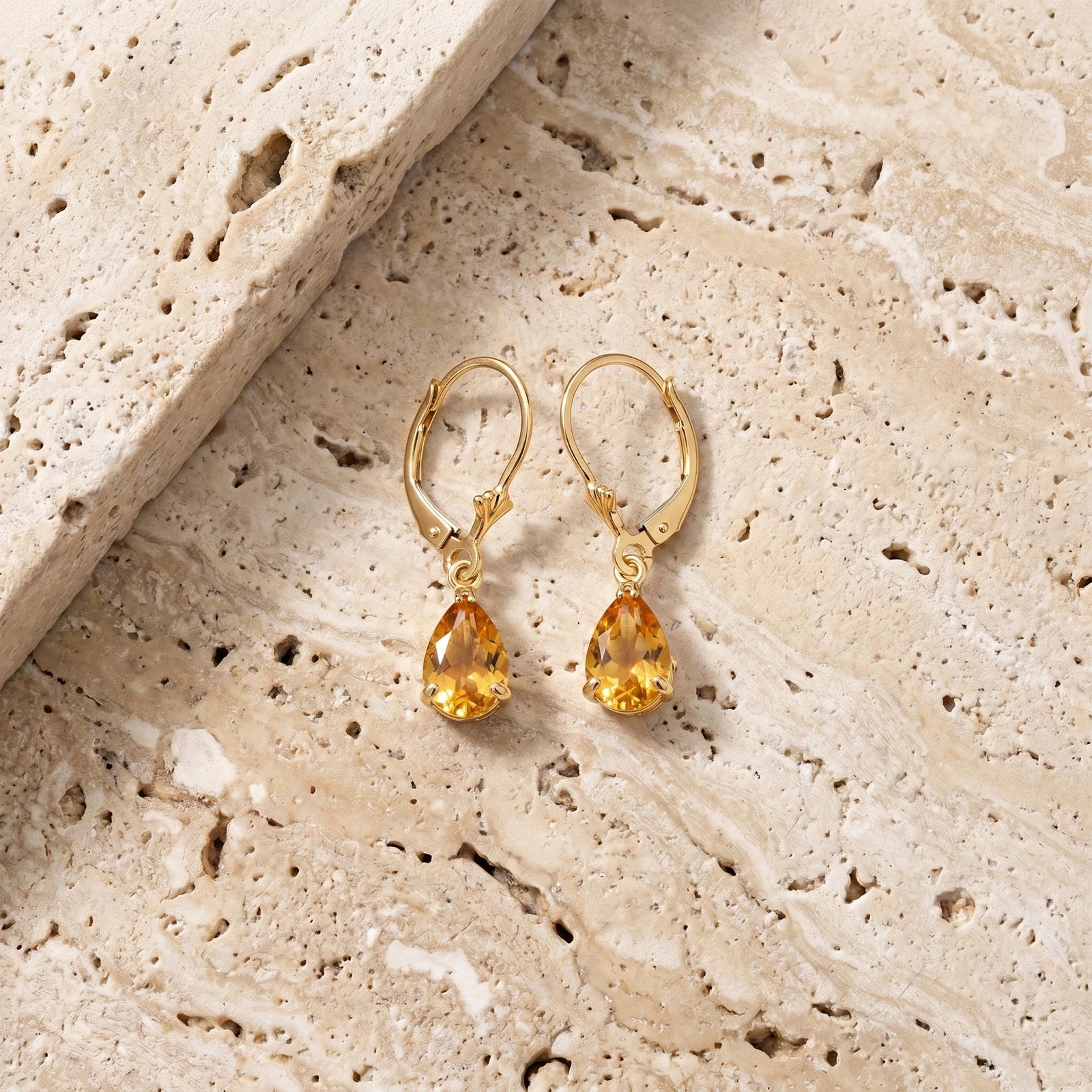 Yellow Gold Bloom Earrings Citrine 10K — Eugenia