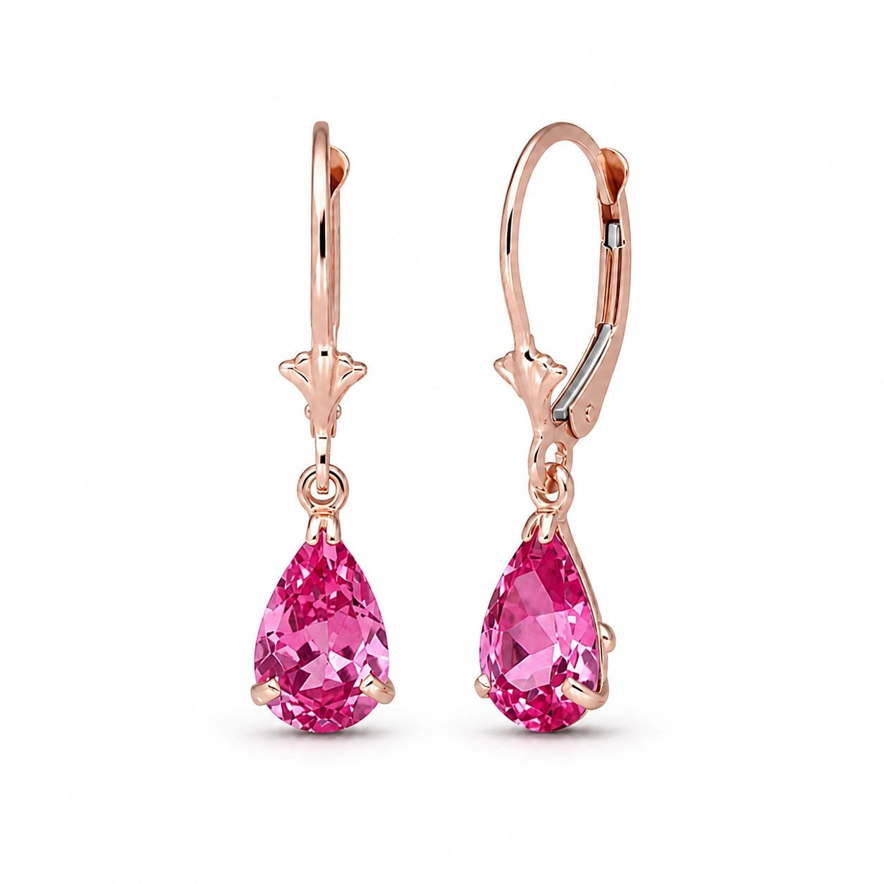 Rose Gold Bloom Earrings Pink Topaz 10K — Eugenia