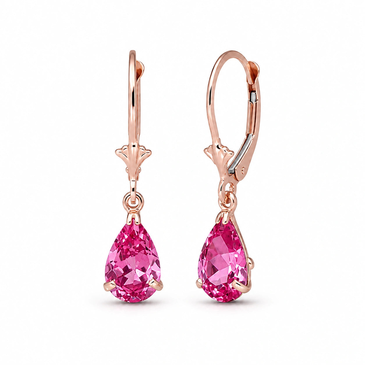 Rose Gold Bloom Earrings Pink Topaz 10K — Eugenia
