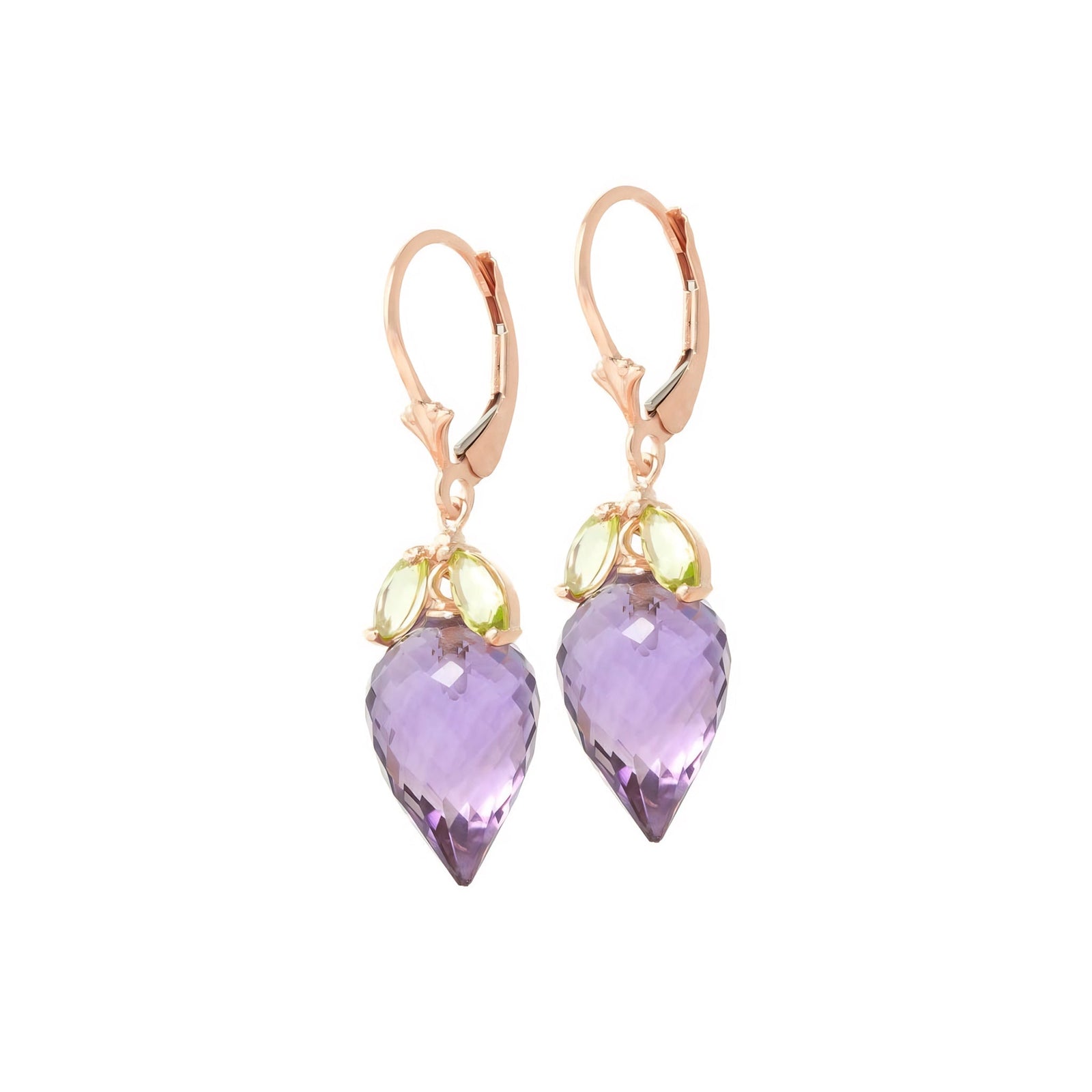 Rose Gold Earrings Amethyst 10K — Ornella
