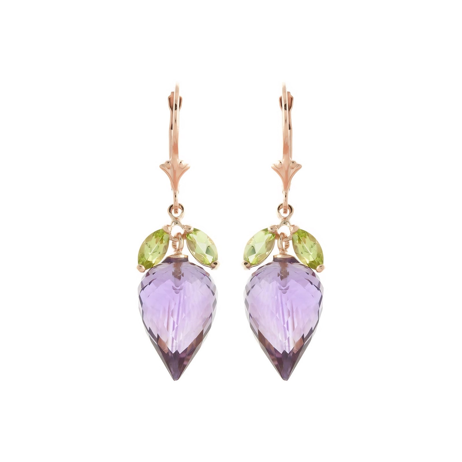 Rose Gold Earrings Amethyst 10K — Ornella