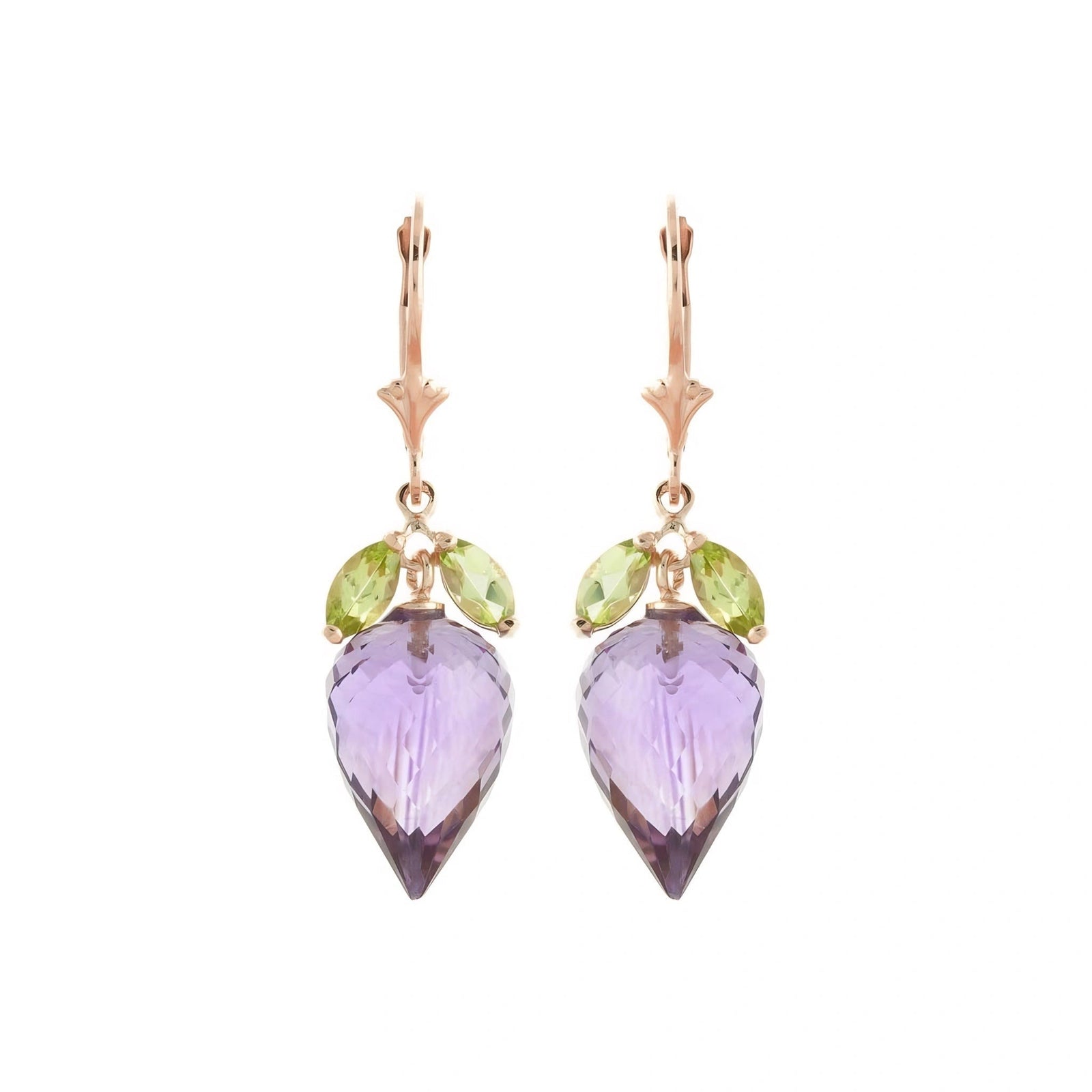 Rose Gold Earrings Amethyst 10K — Ornella