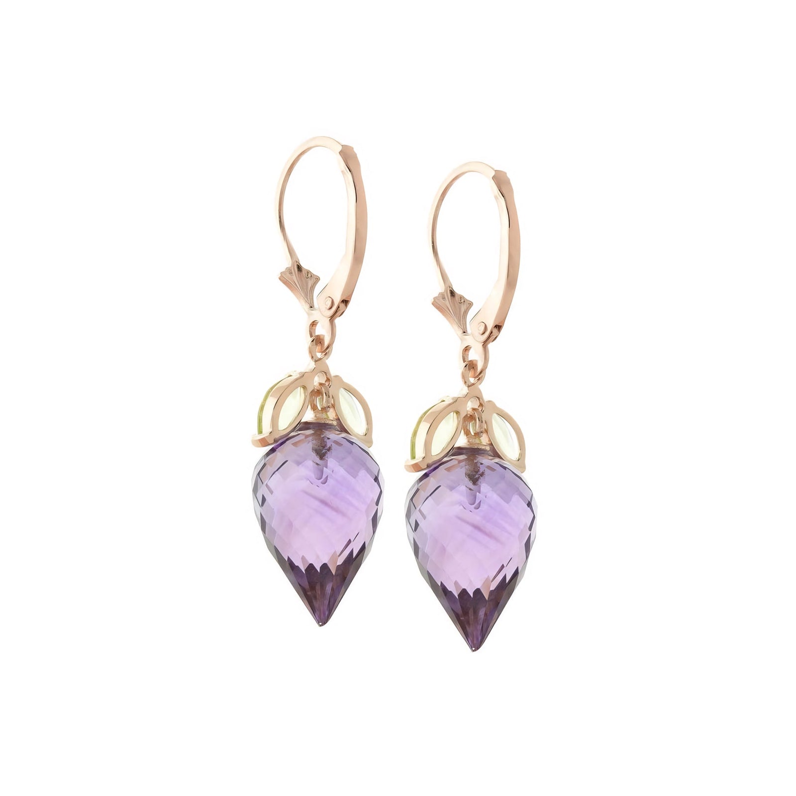Rose Gold Earrings Amethyst 10K — Ornella