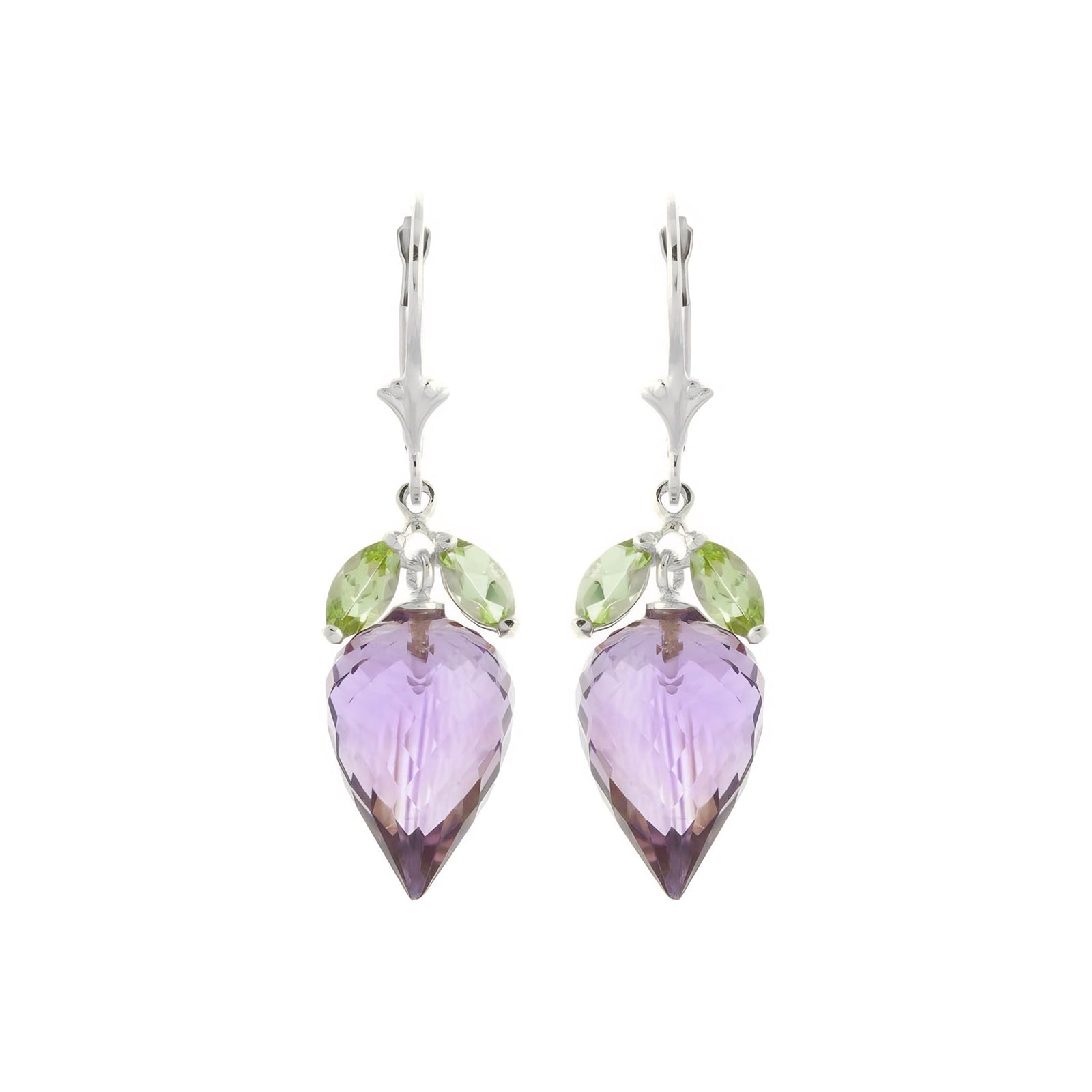 White Gold Earrings Amethyst 10K — Ornella