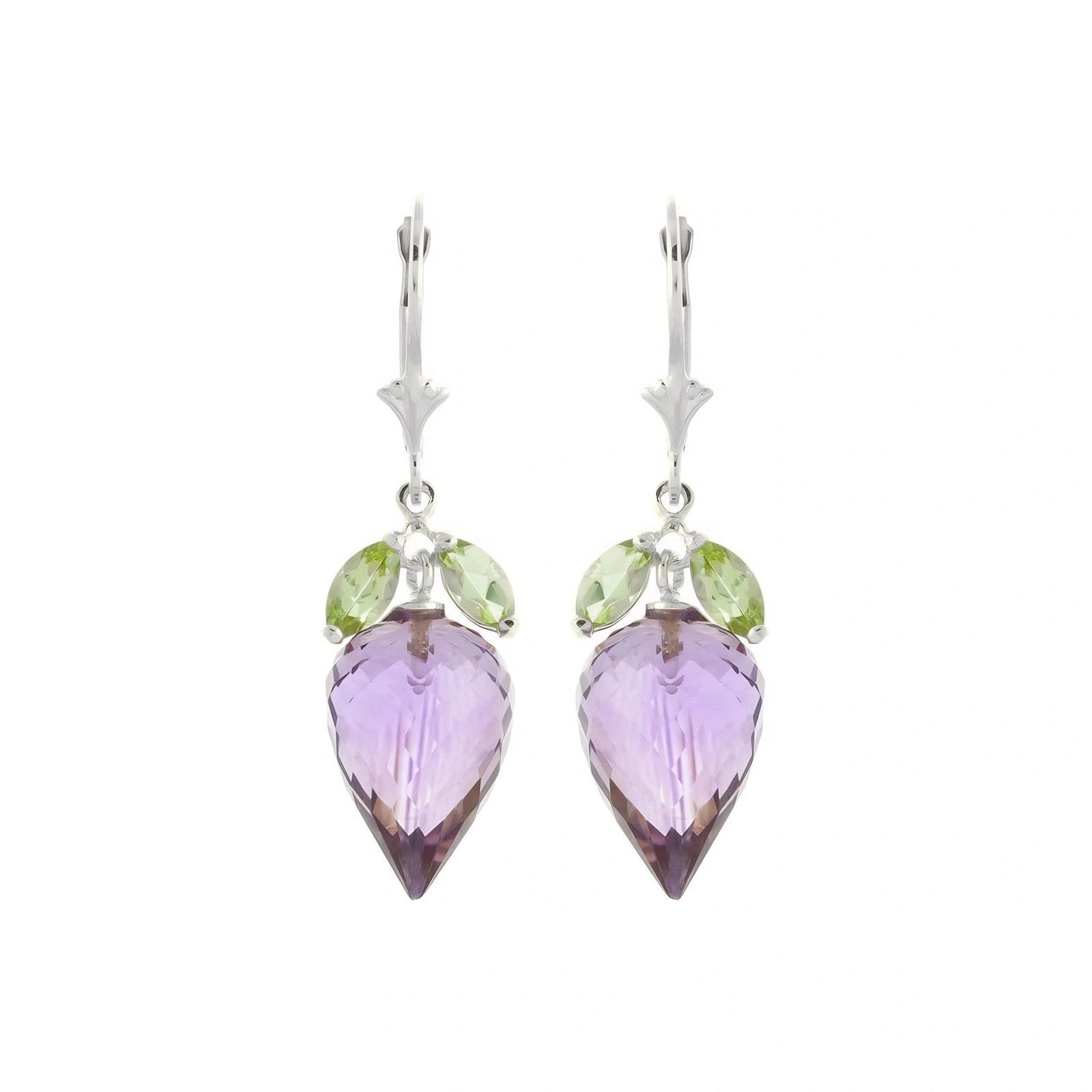 White Gold Earrings Amethyst 10K — Ornella