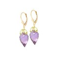 Yellow Gold Earrings Amethyst 10K — Ornella