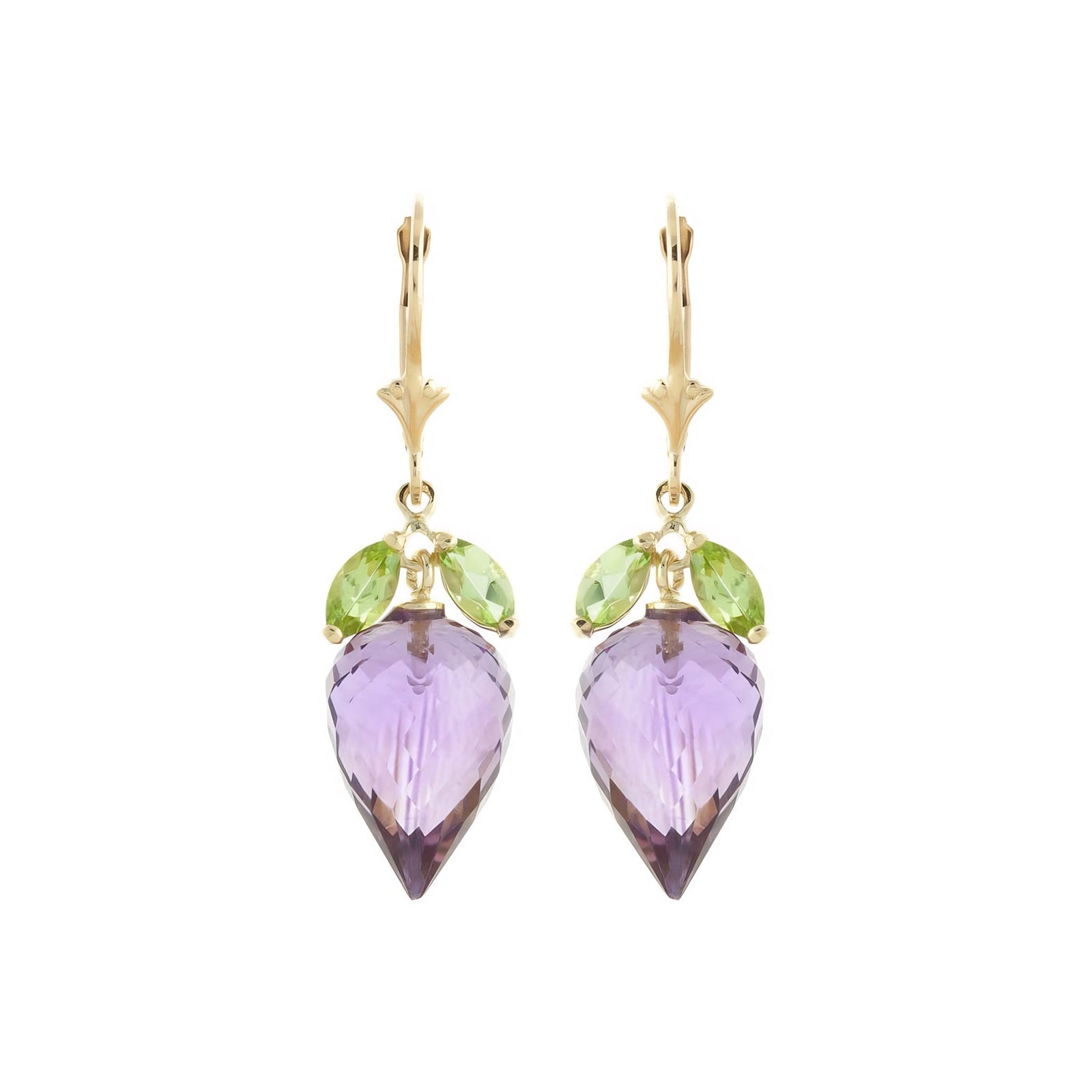 Yellow Gold Earrings Amethyst 10K — Ornella