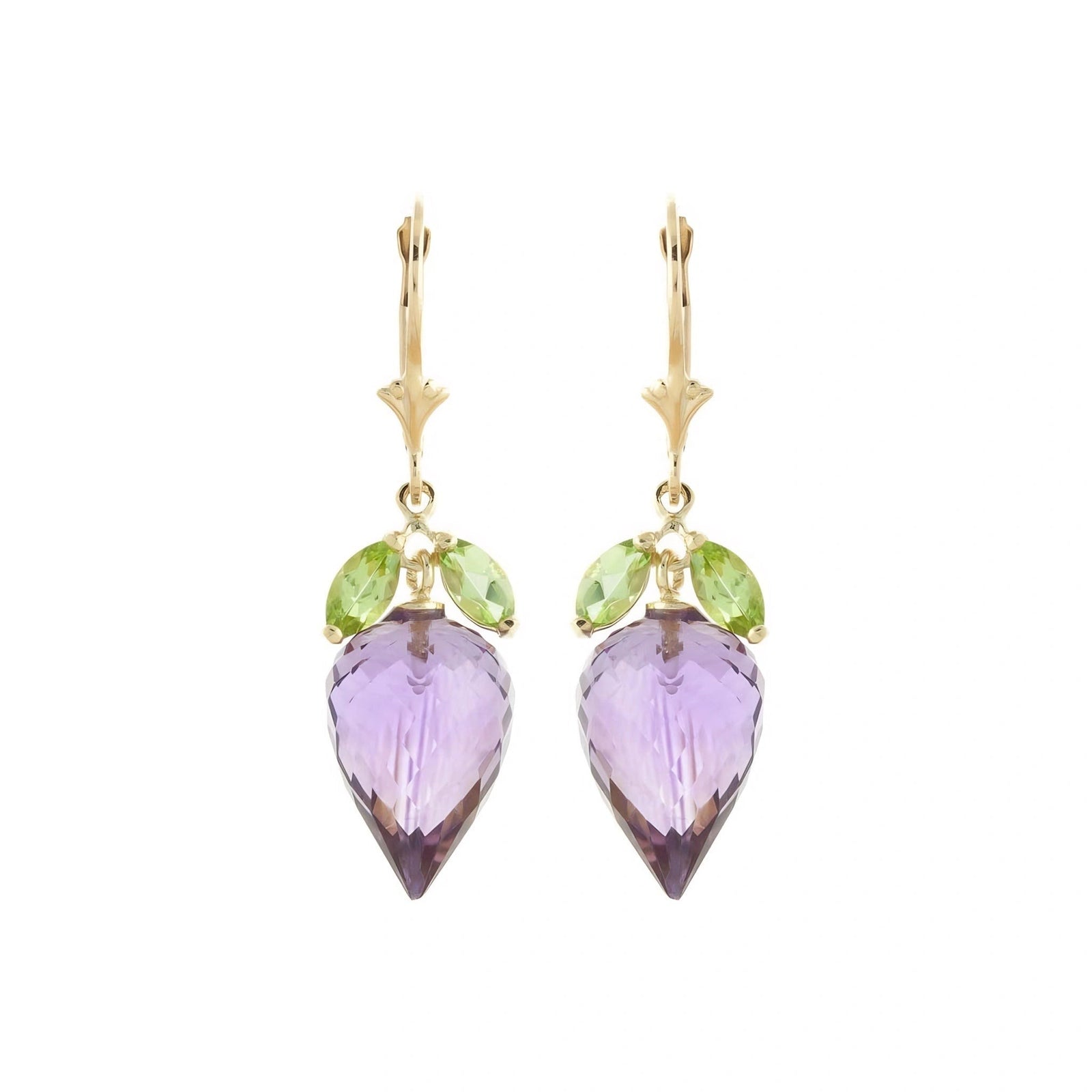 Yellow Gold Earrings Amethyst 10K — Ornella