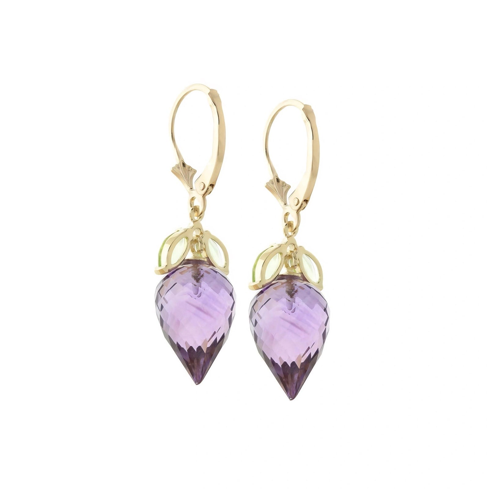 Yellow Gold Earrings Amethyst 10K — Ornella