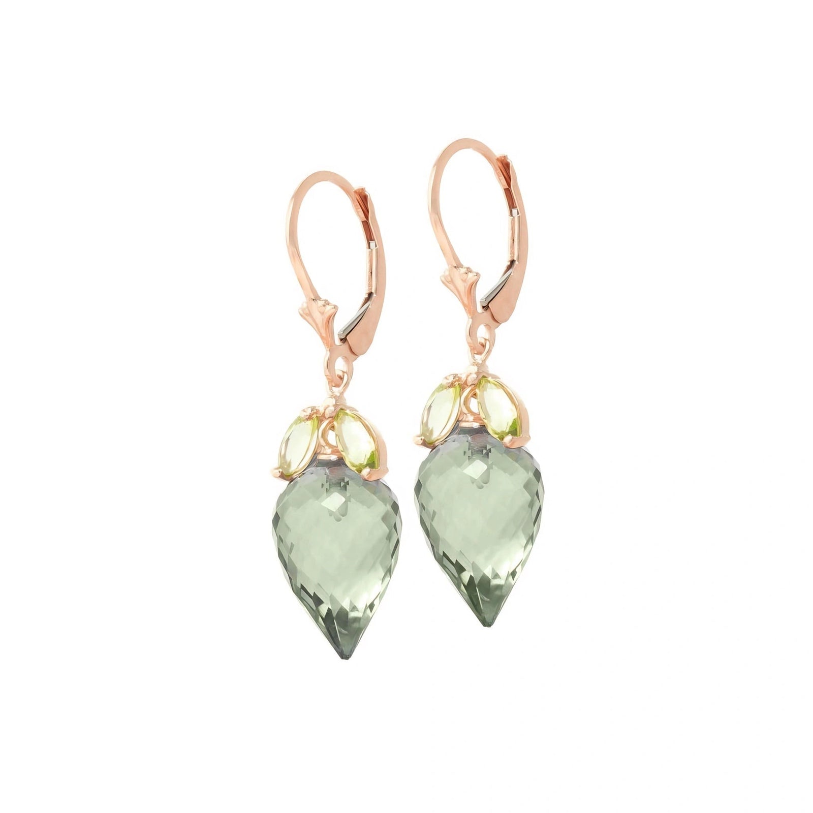 Rose Gold Earrings Blue Topaz 10K — Ornella