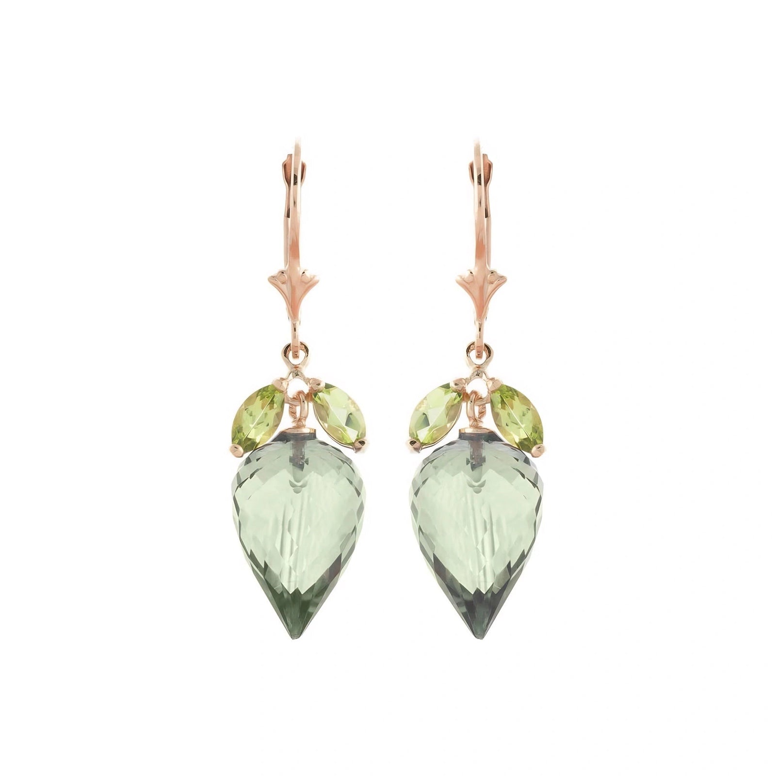 Rose Gold Earrings Blue Topaz 10K — Ornella
