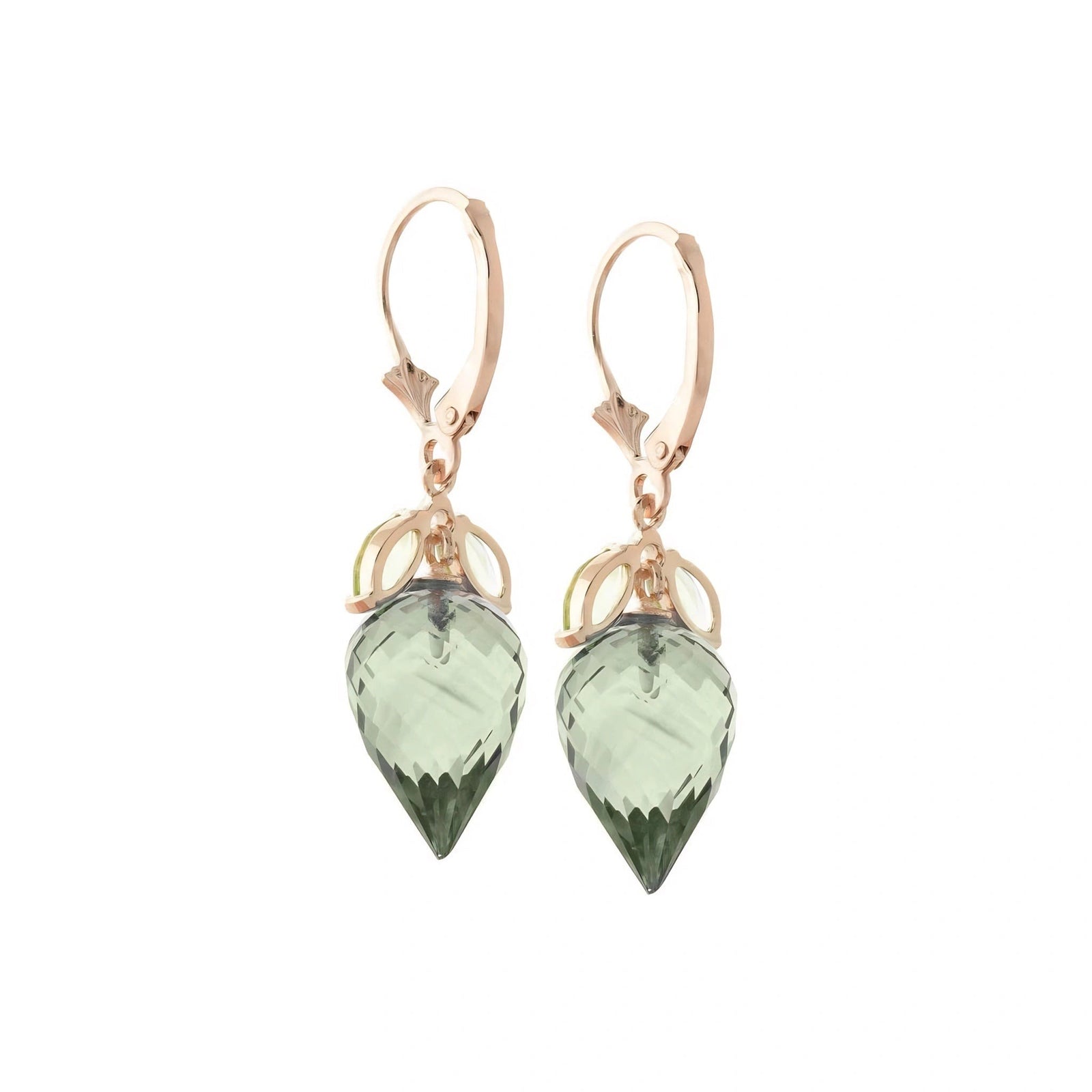 Rose Gold Earrings Blue Topaz 10K — Ornella