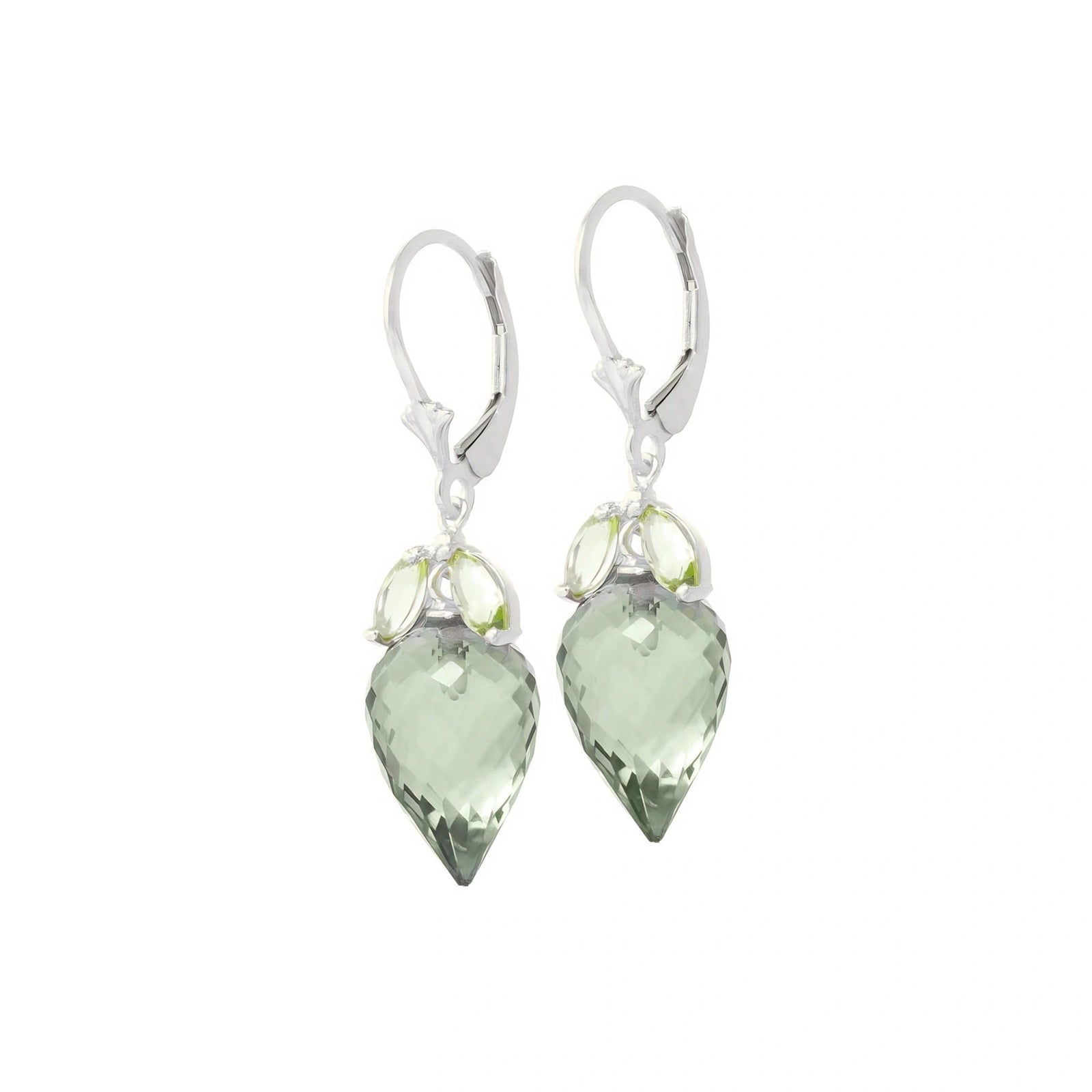 White Gold Earrings Blue Topaz 10K — Ornella